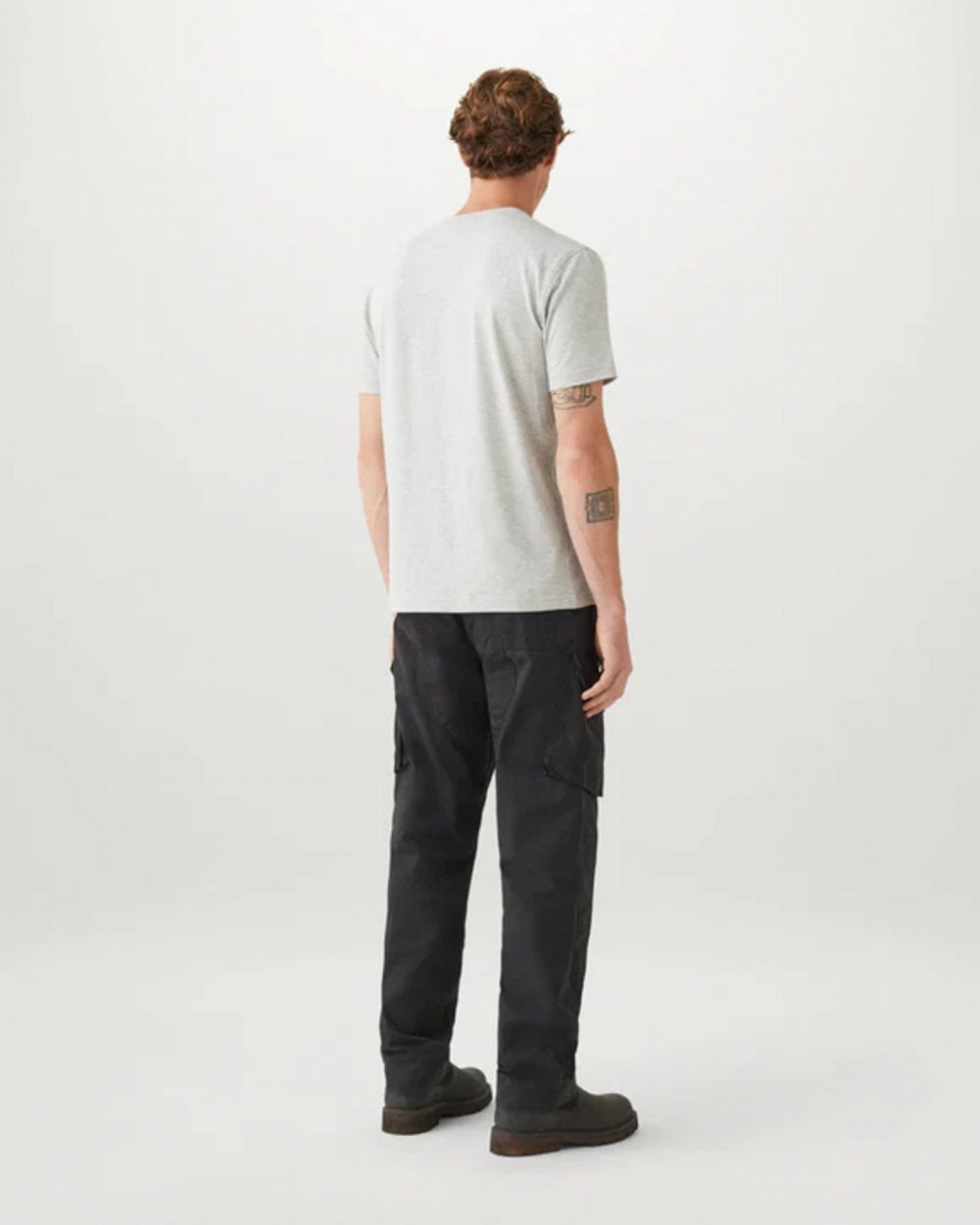 Belstaff Short Sleeved Mens Logo Patch T-Shirt - Old Silver Heather