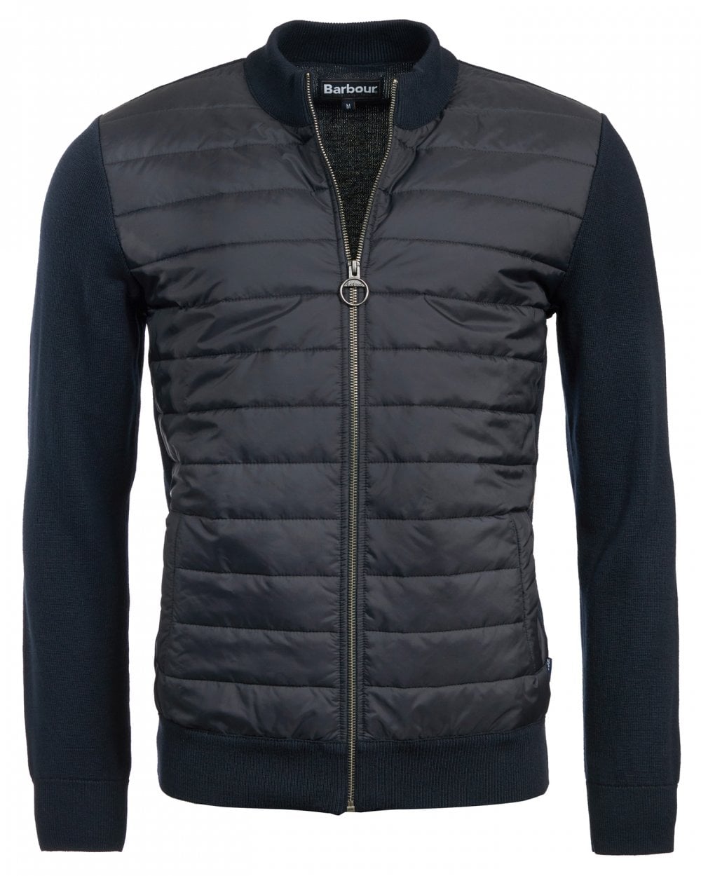 Barbour Carn Baffle Mens Zip Through Sweater - Navy