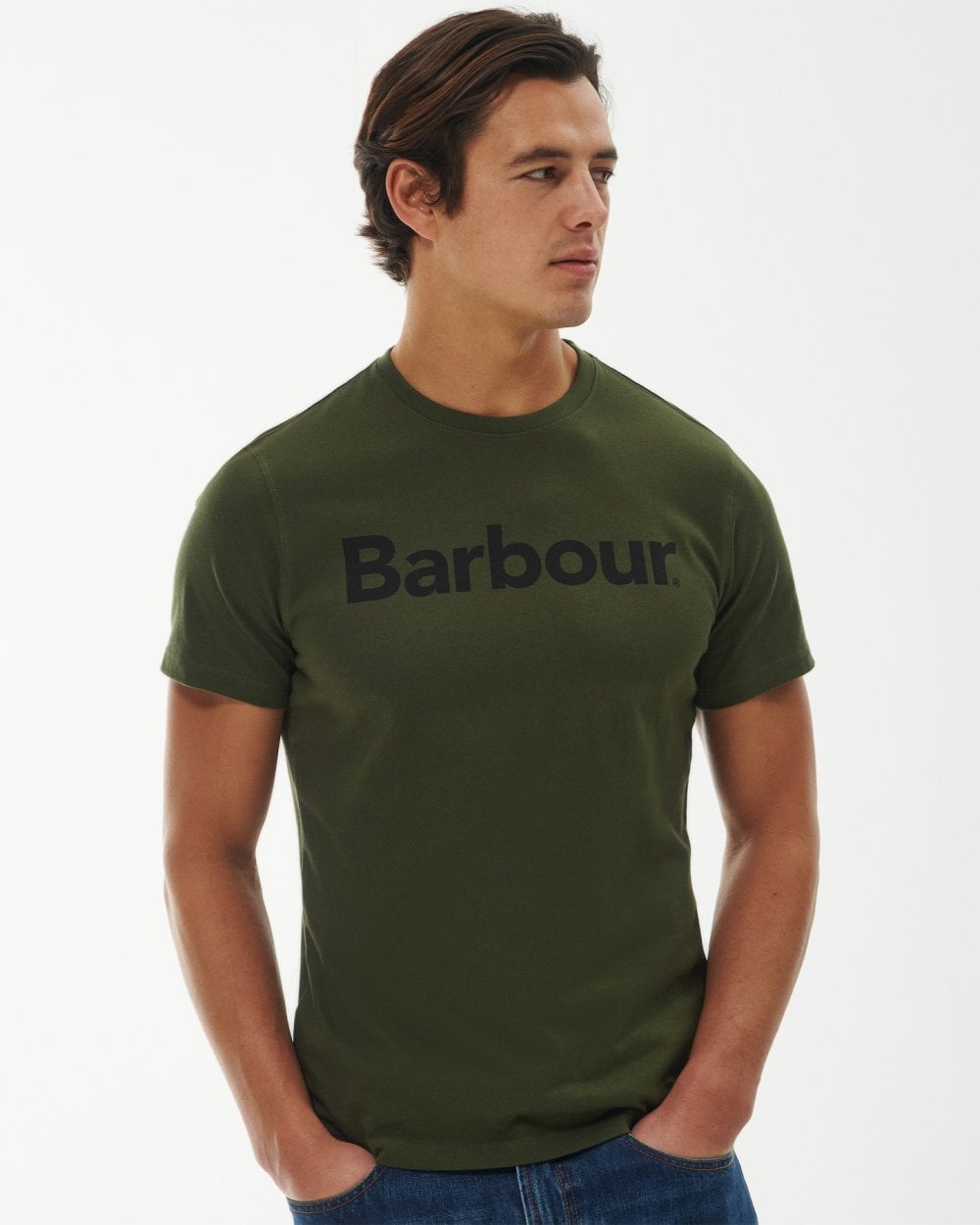 Barbour Logo Mens T-Shirt - Olive