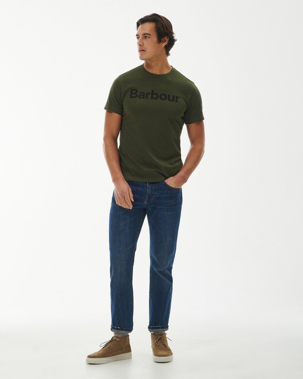 Barbour Logo Mens T-Shirt - Olive