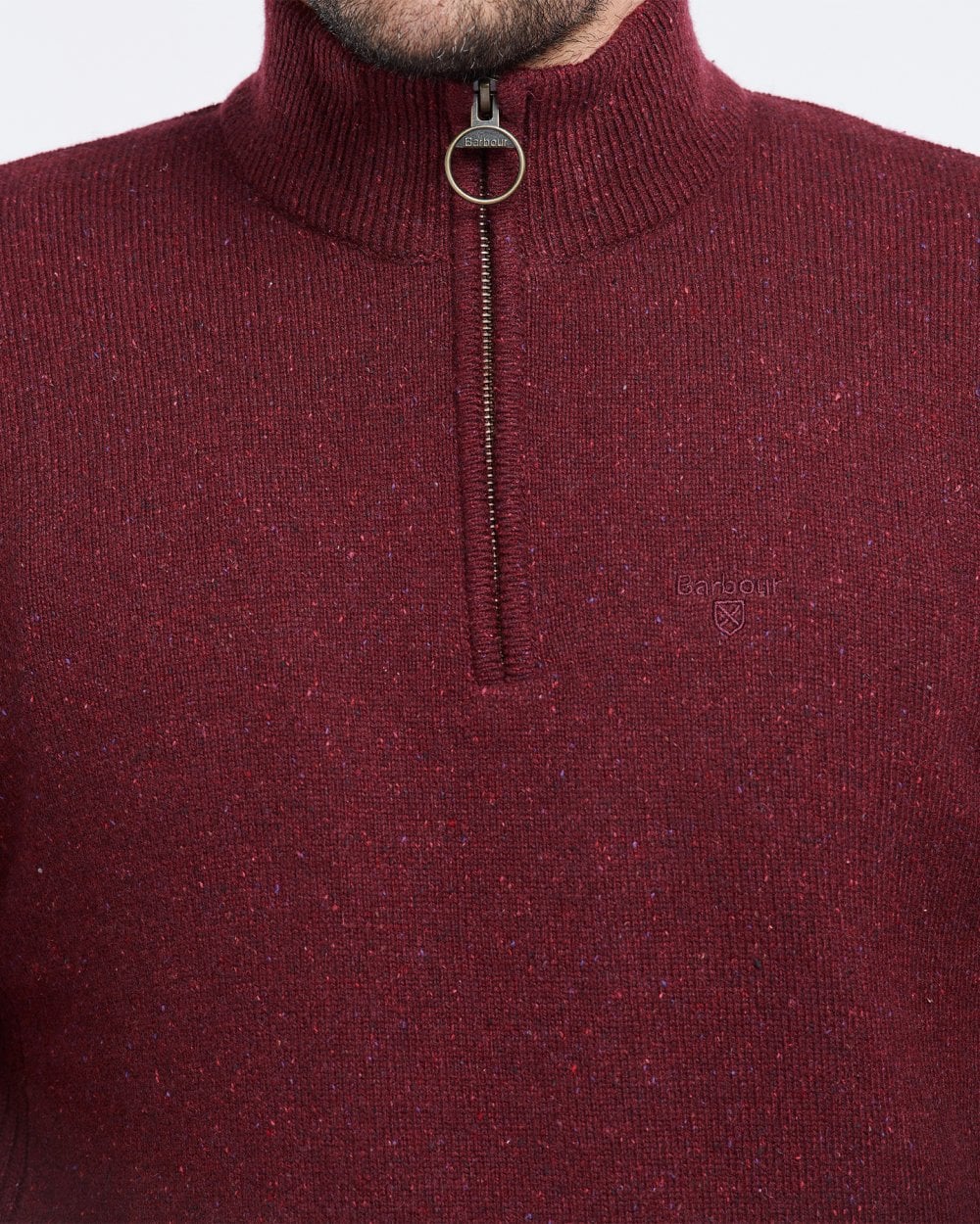 Barbour Tisbury Half Zip Mens Sweatshirt - Ruby