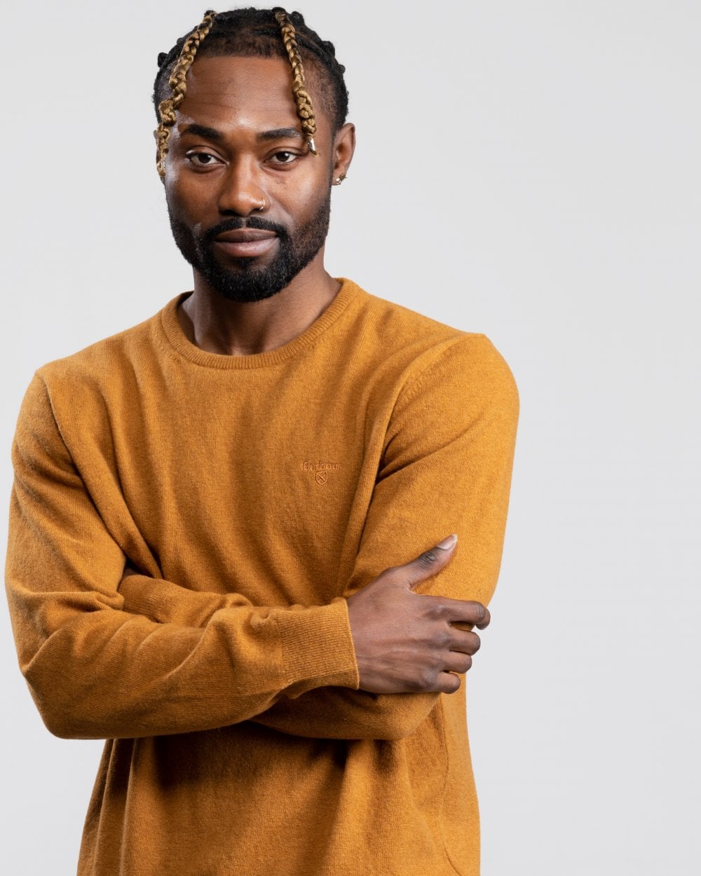 Barbour Essential Crew Neck Mens Jumper - Dark Copper