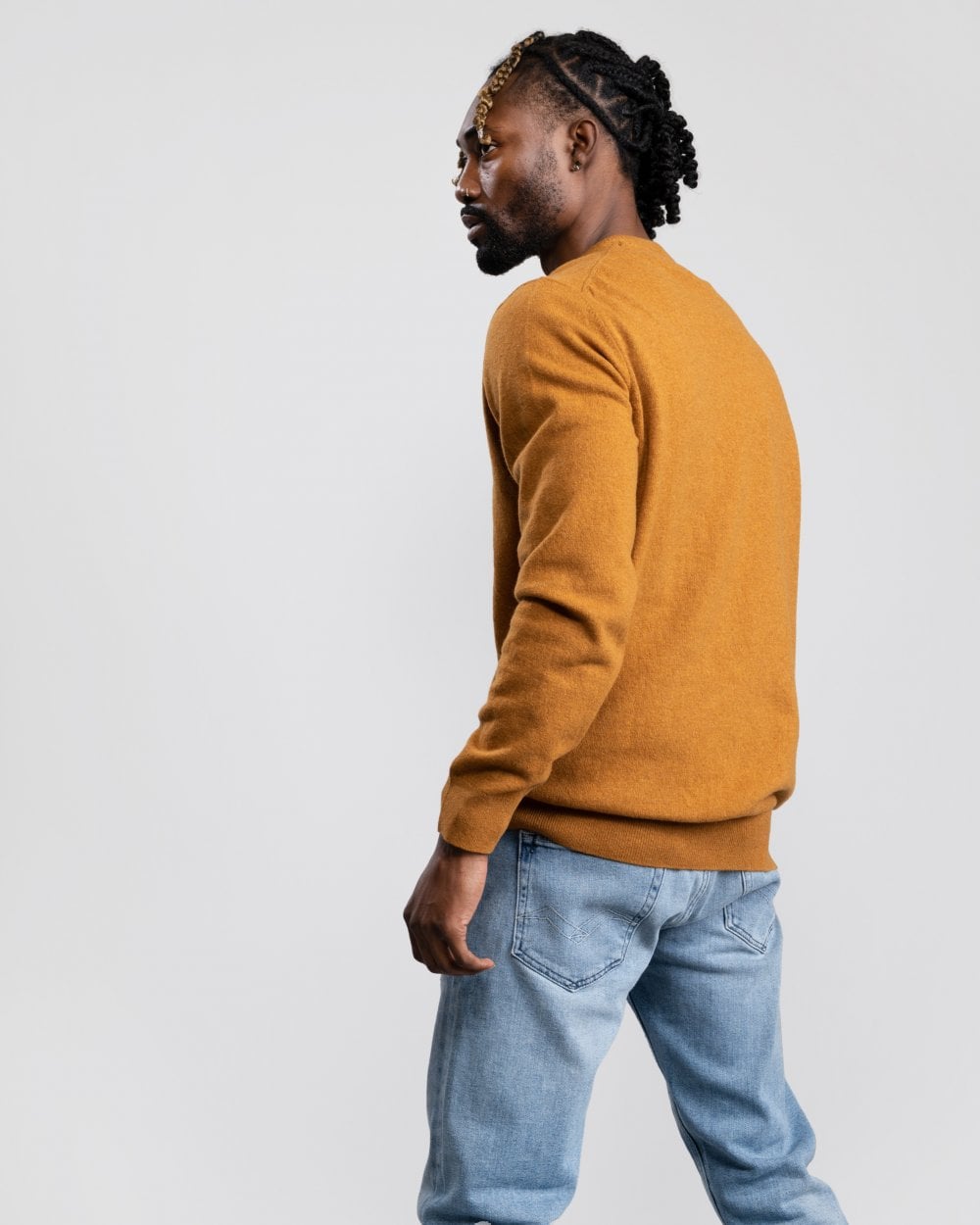 Barbour Essential Crew Neck Mens Jumper - Dark Copper