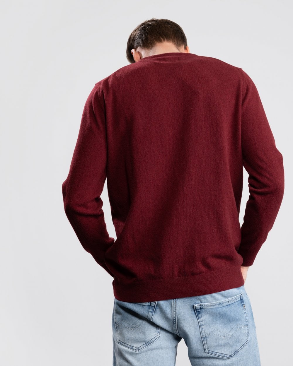 Barbour Essential Crew Neck Mens Jumper - Ruby
