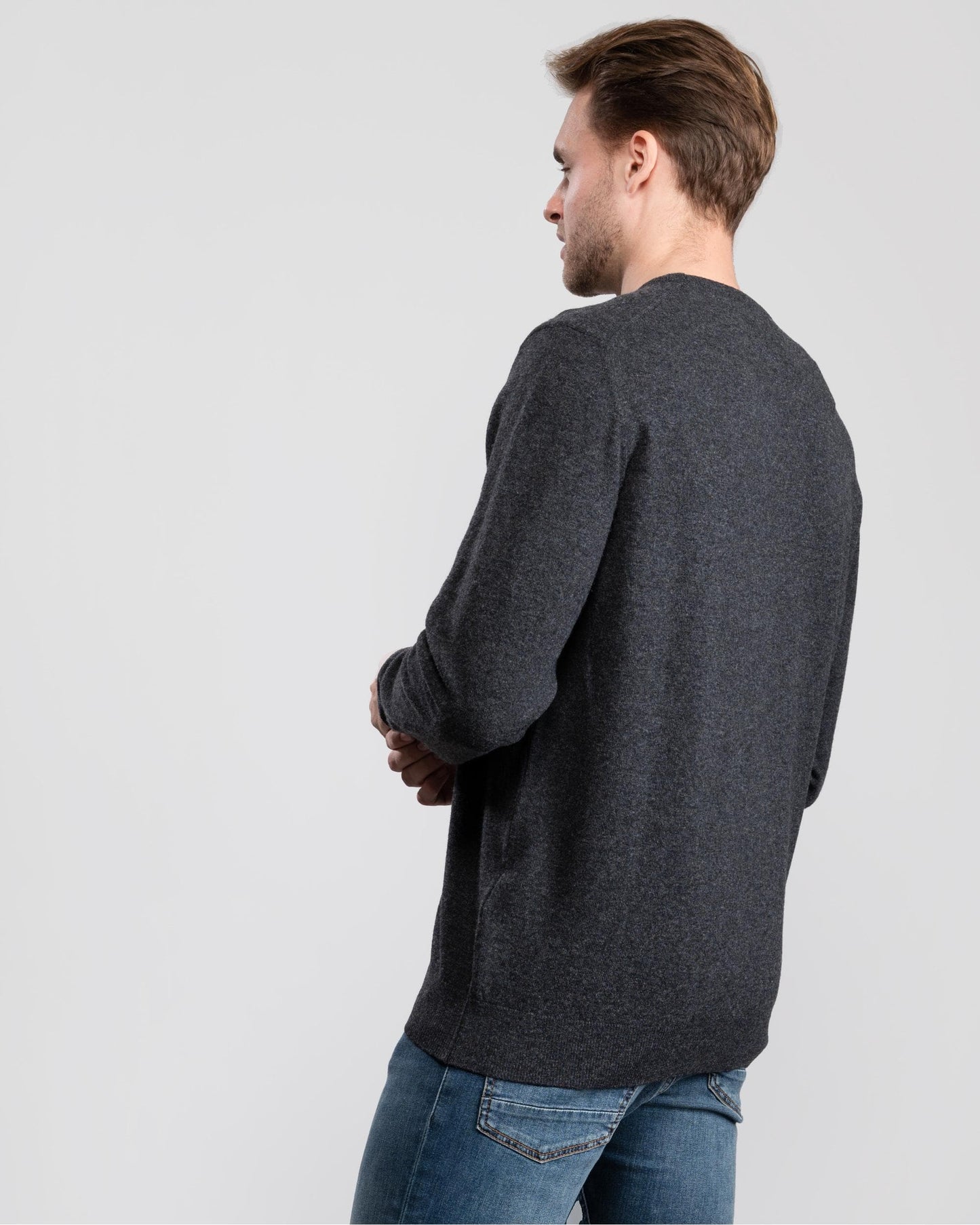 Barbour Essential Crew Neck Mens Jumper - Charcoal