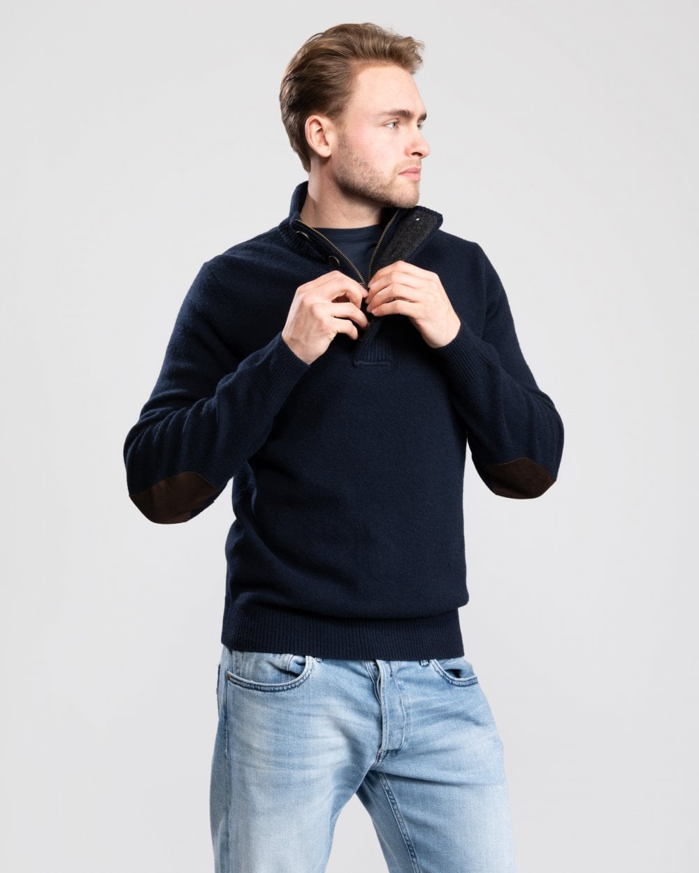 Barbour Essential Patch Half Zip Mens Jumper