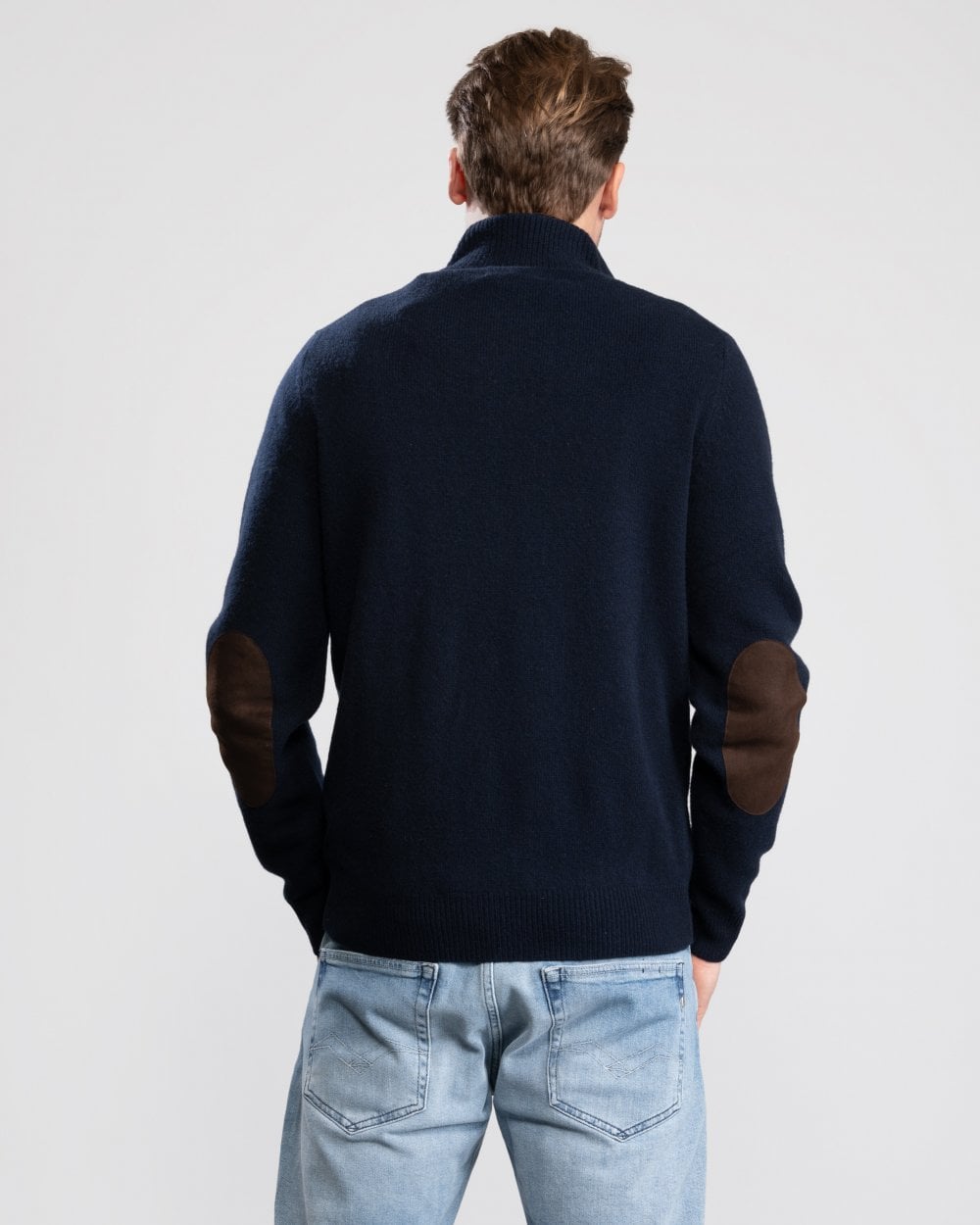 Barbour Essential Patch Half Zip Mens Jumper - Navy