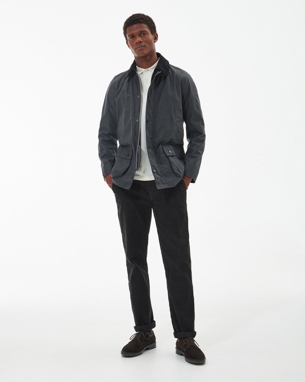 Barbour Ashby Mens Wax Jacket - Grey/Classic