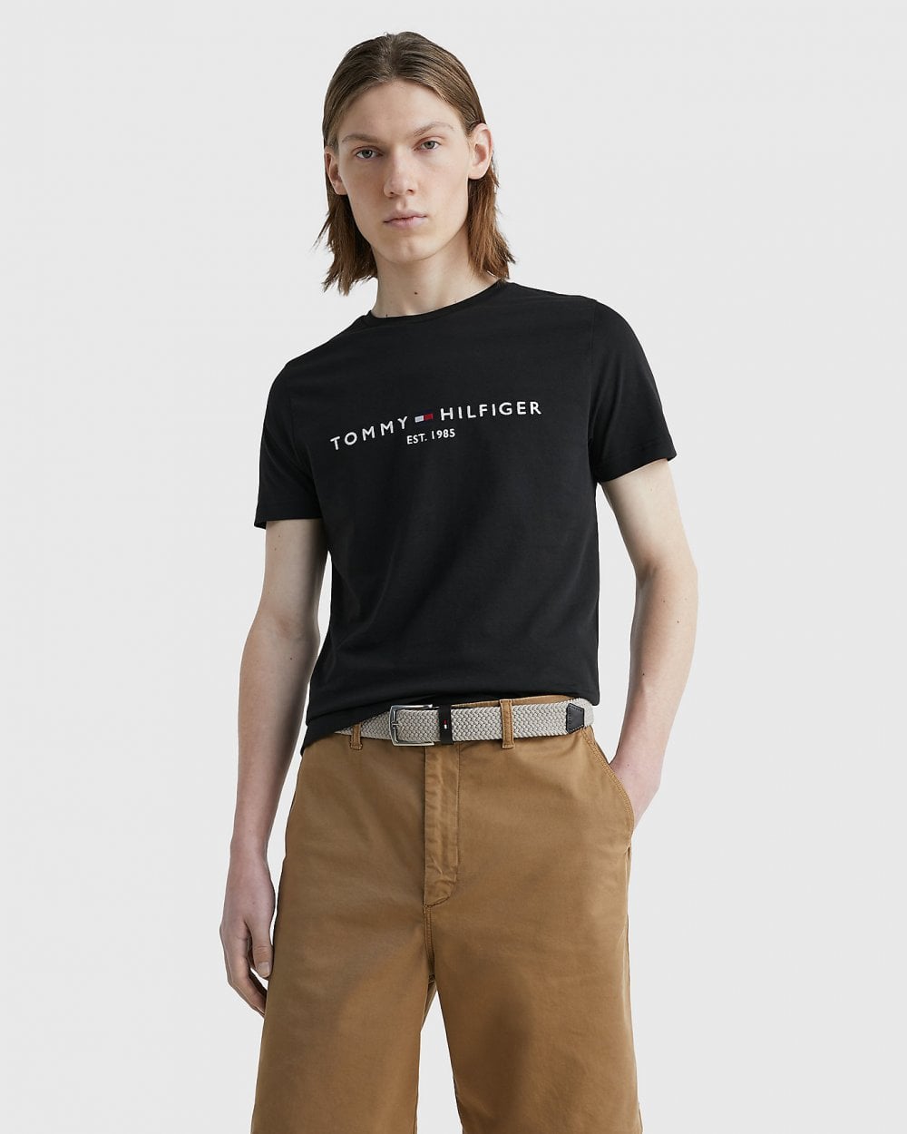 Tommy Hilfiger Mens Core Tommy Logo Tee - Black