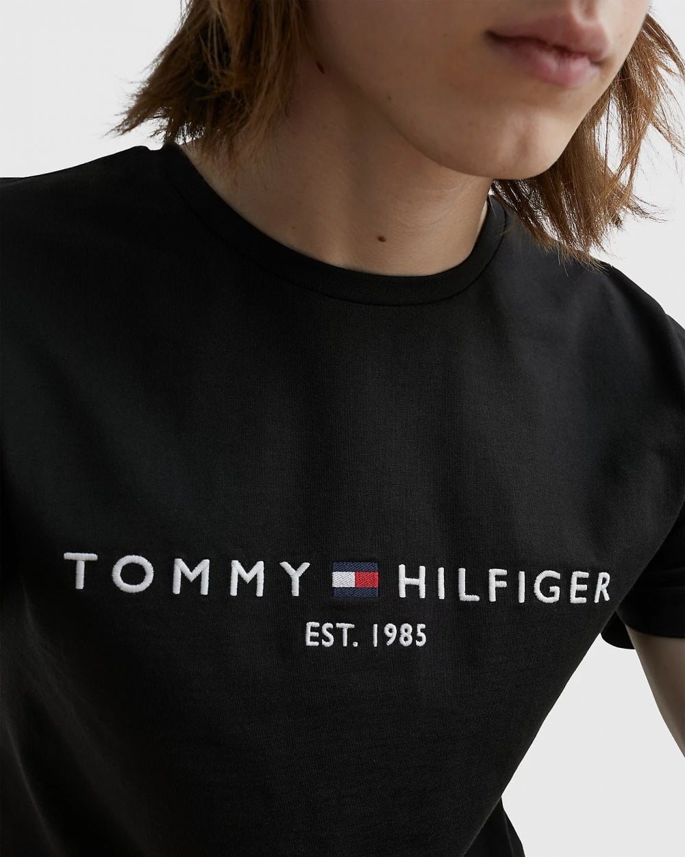 Tommy Hilfiger Mens Core Tommy Logo Tee - Black
