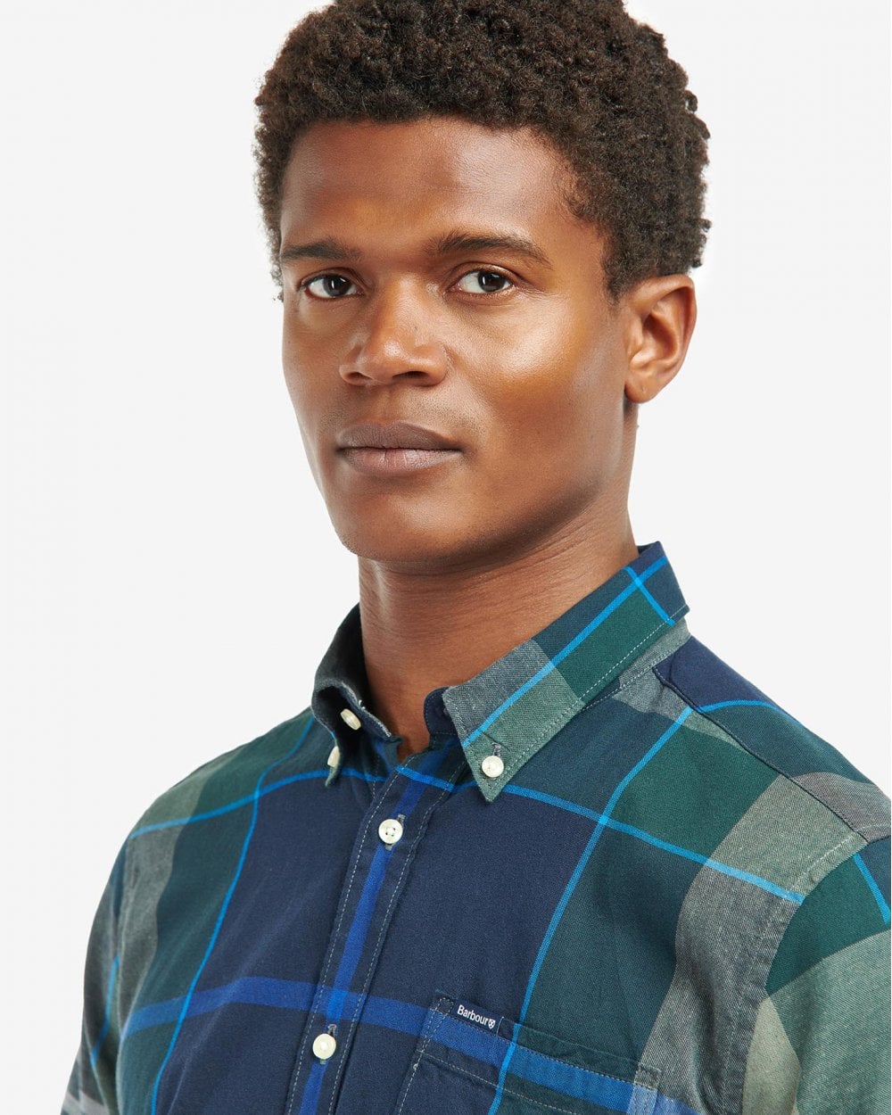Barbour Douglas Mens Tailored Shirt - Kielder Blue Tartan