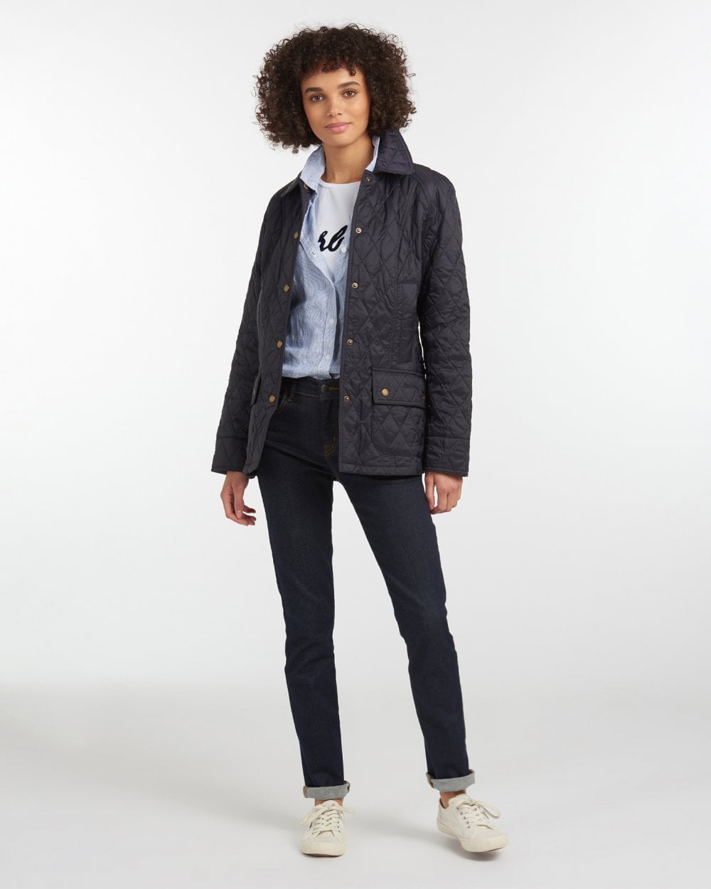 Barbour Summer Beadnell Womens Quilted Jacket - Navy