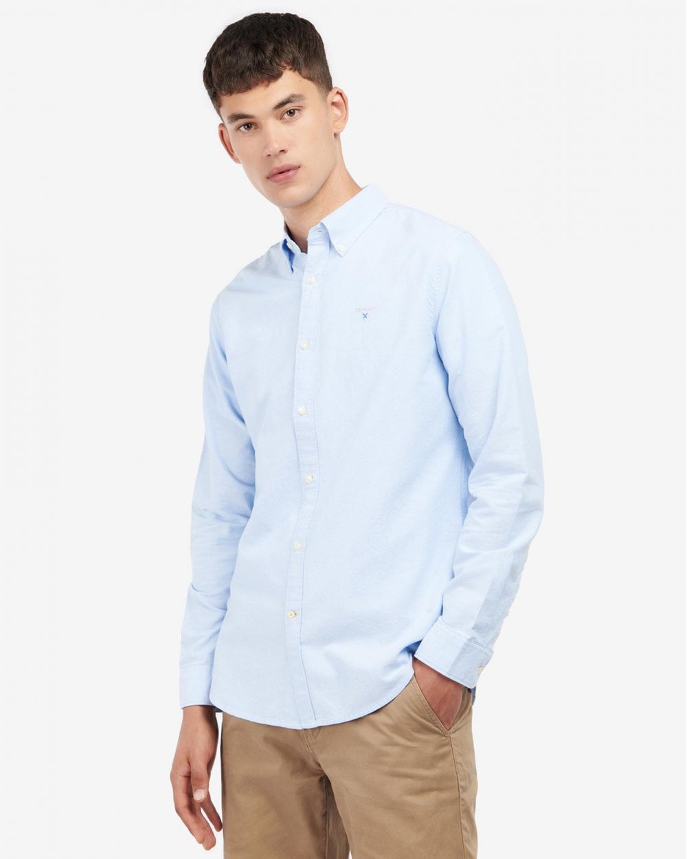 Barbour Oxtown Long Sleeve Mens Tailored Shirt - Sky