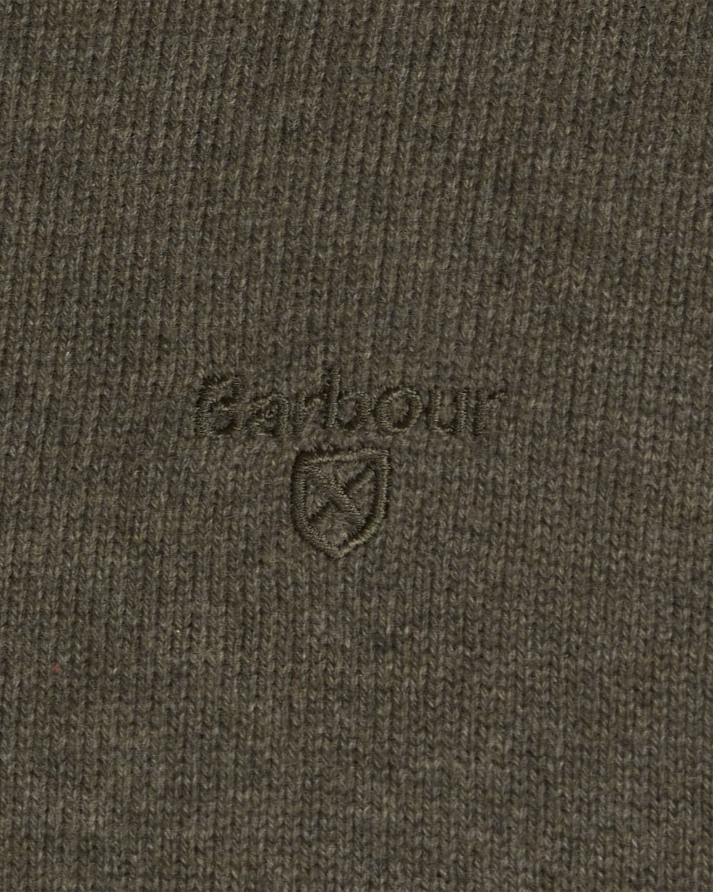 Barbour Cotton Mens Half Zip Jumper - Olive Marl