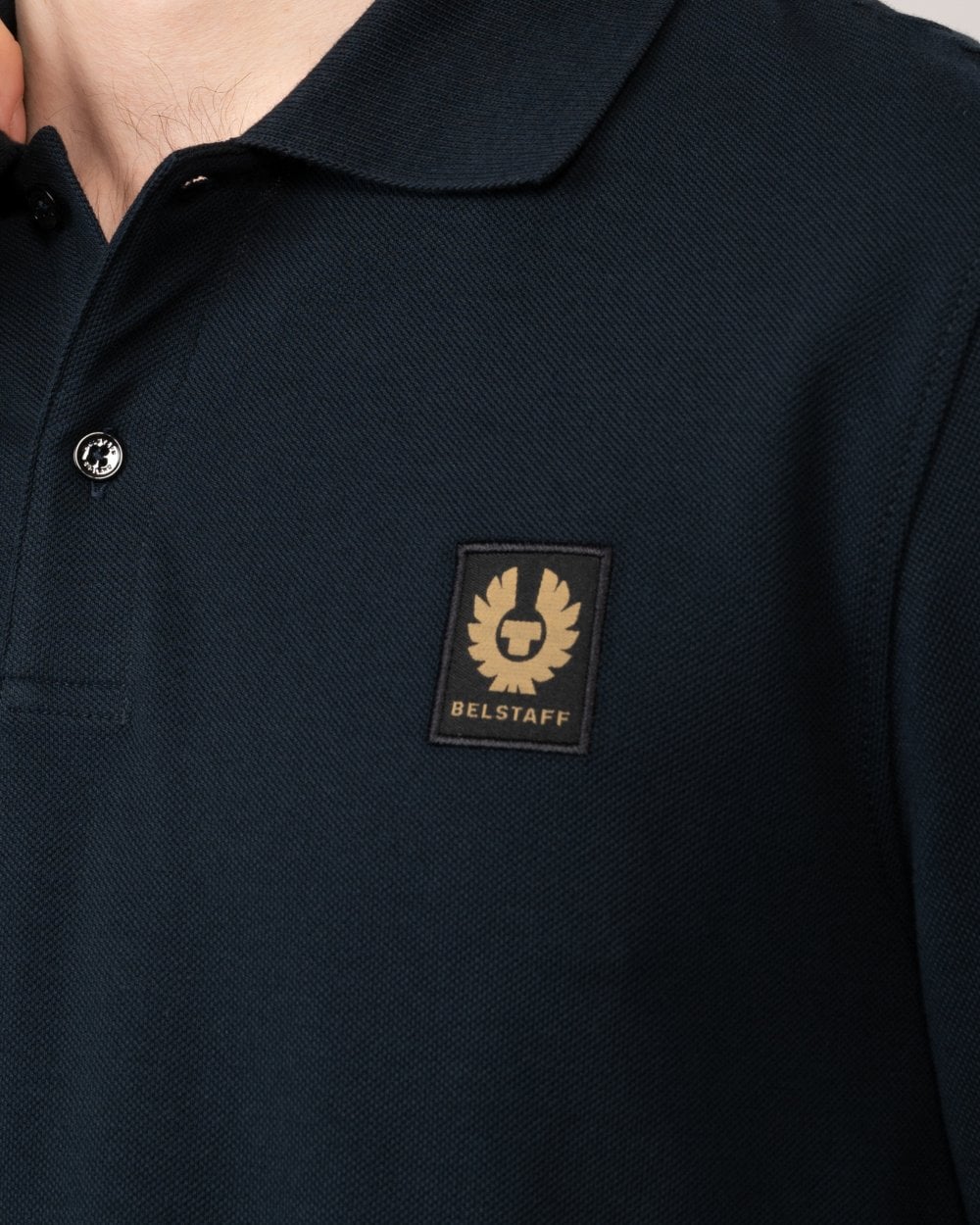 Belstaff Long Sleeved Mens Essentials Polo - Dark Ink