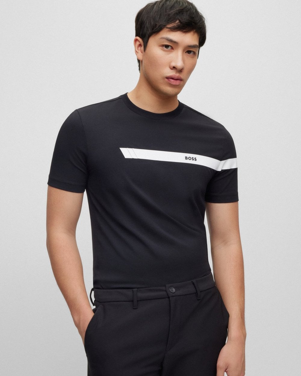 BOSS Green Tee 2 Mens Strip Logo T-Shirt