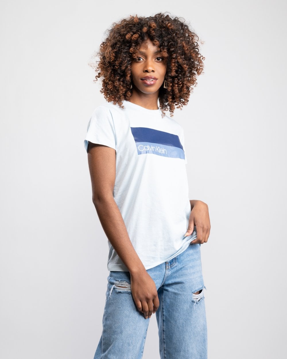 Calvin Klein Duo Logo Print Womens T-Shirt – CHO