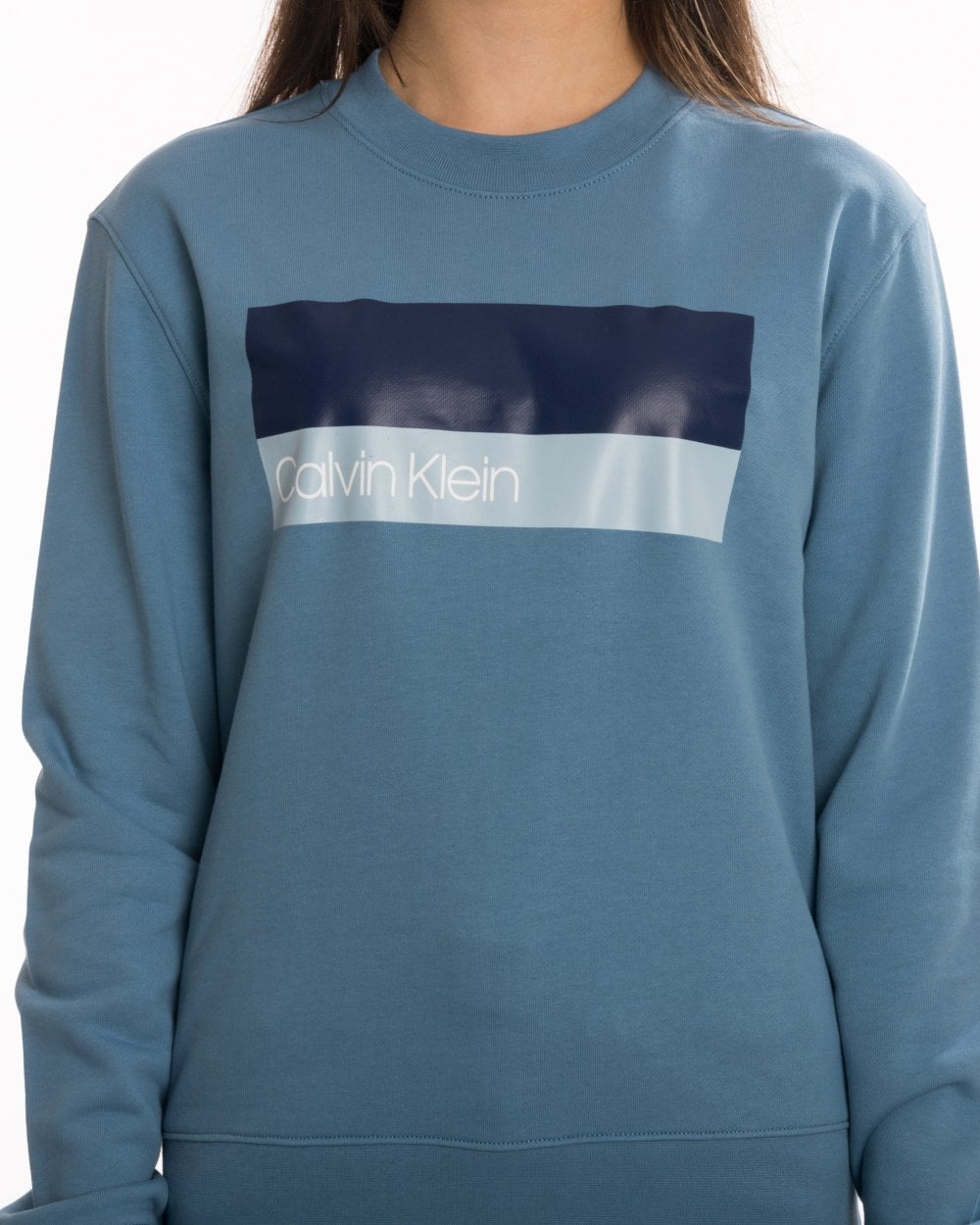 Calvni Klein Duo Logo Print Long Sleeve Womens Sweatshirt