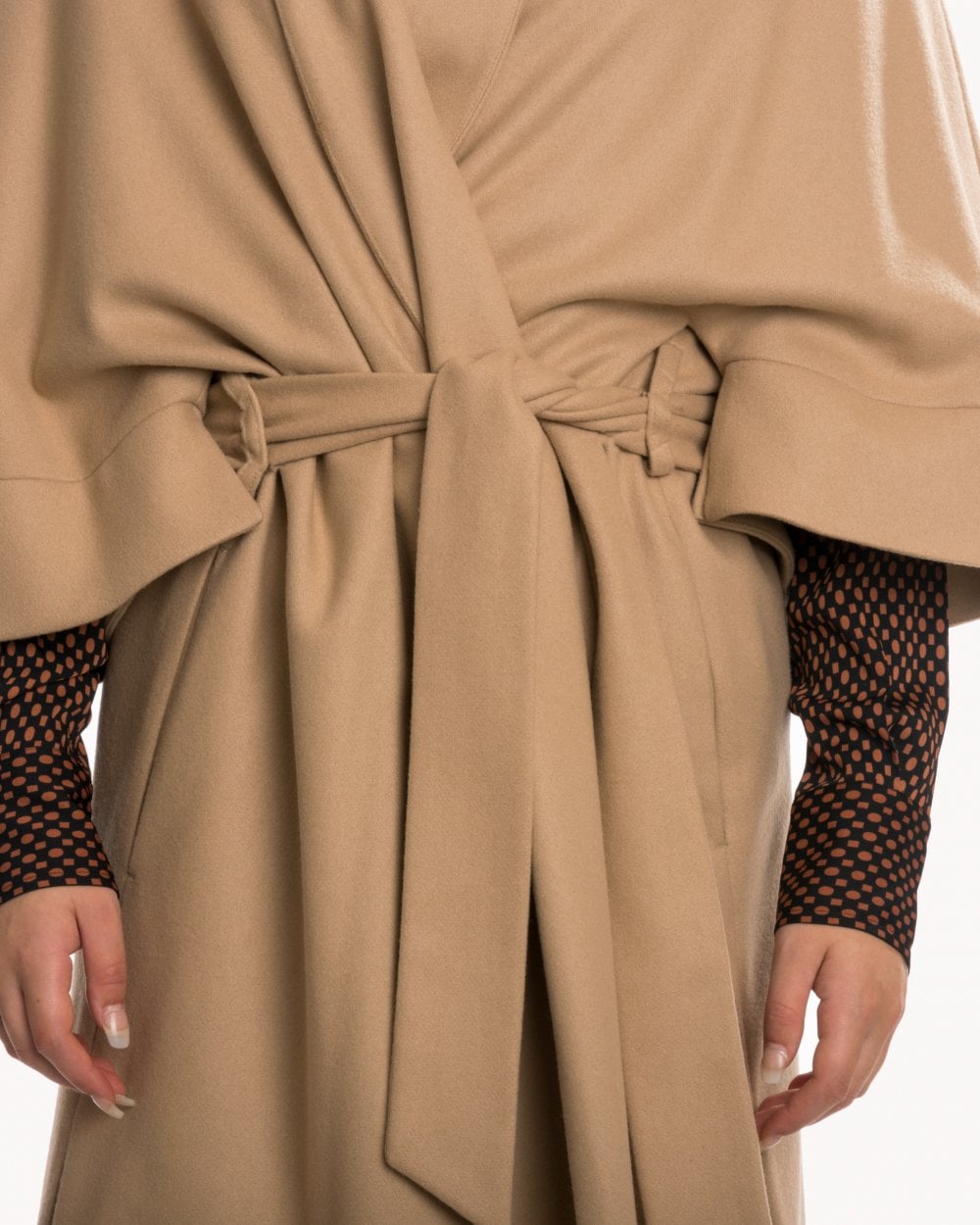 Calvin Klein Wool Cashmere Womens Wrap Coat