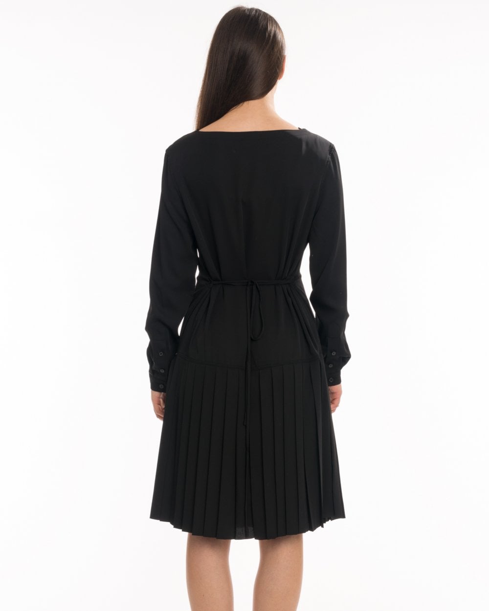 Calvin Klein Pleated Long Sleeve Womens Dress