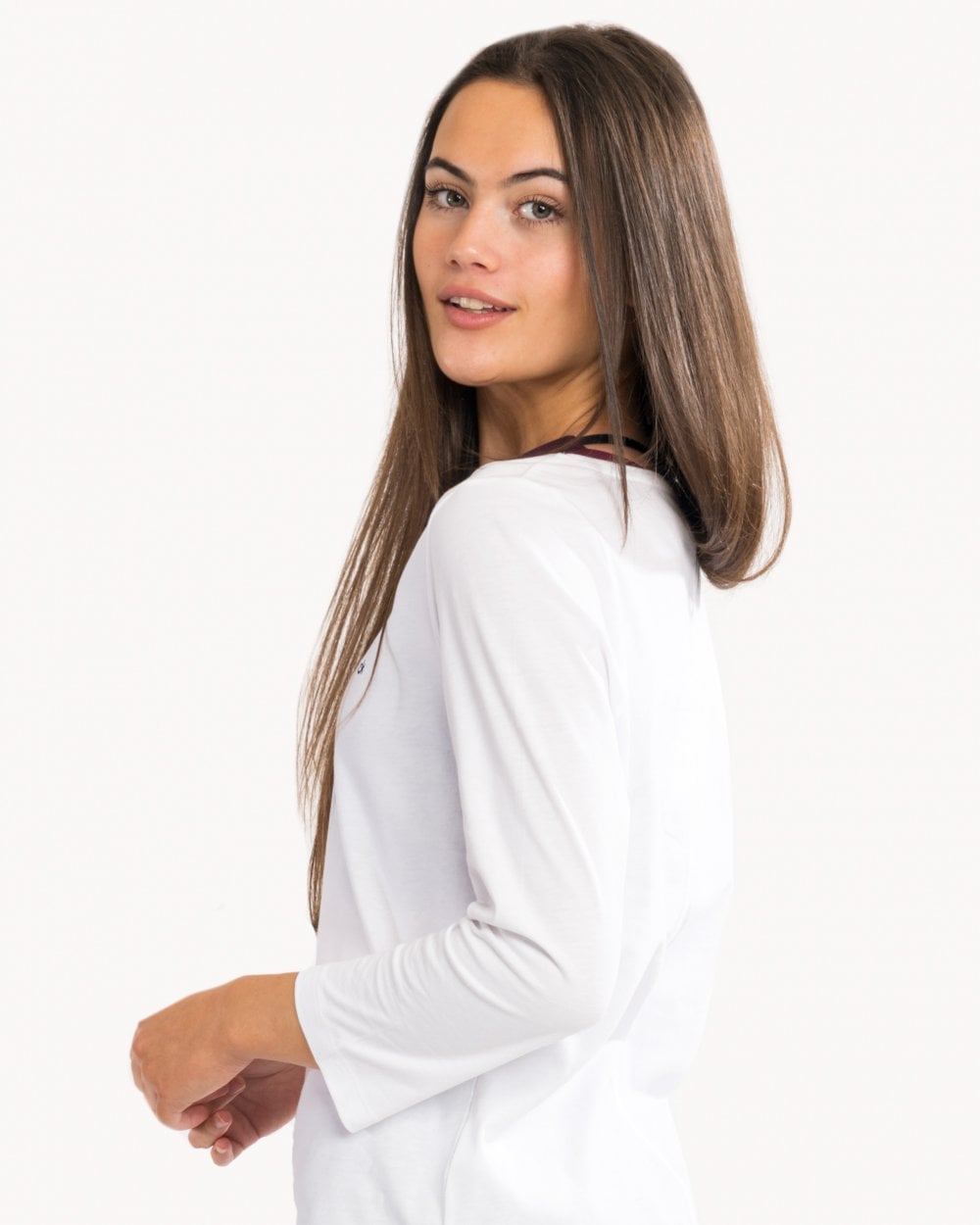 Calvin Klein Boat Neck 3/4 Sleeve Womens Top