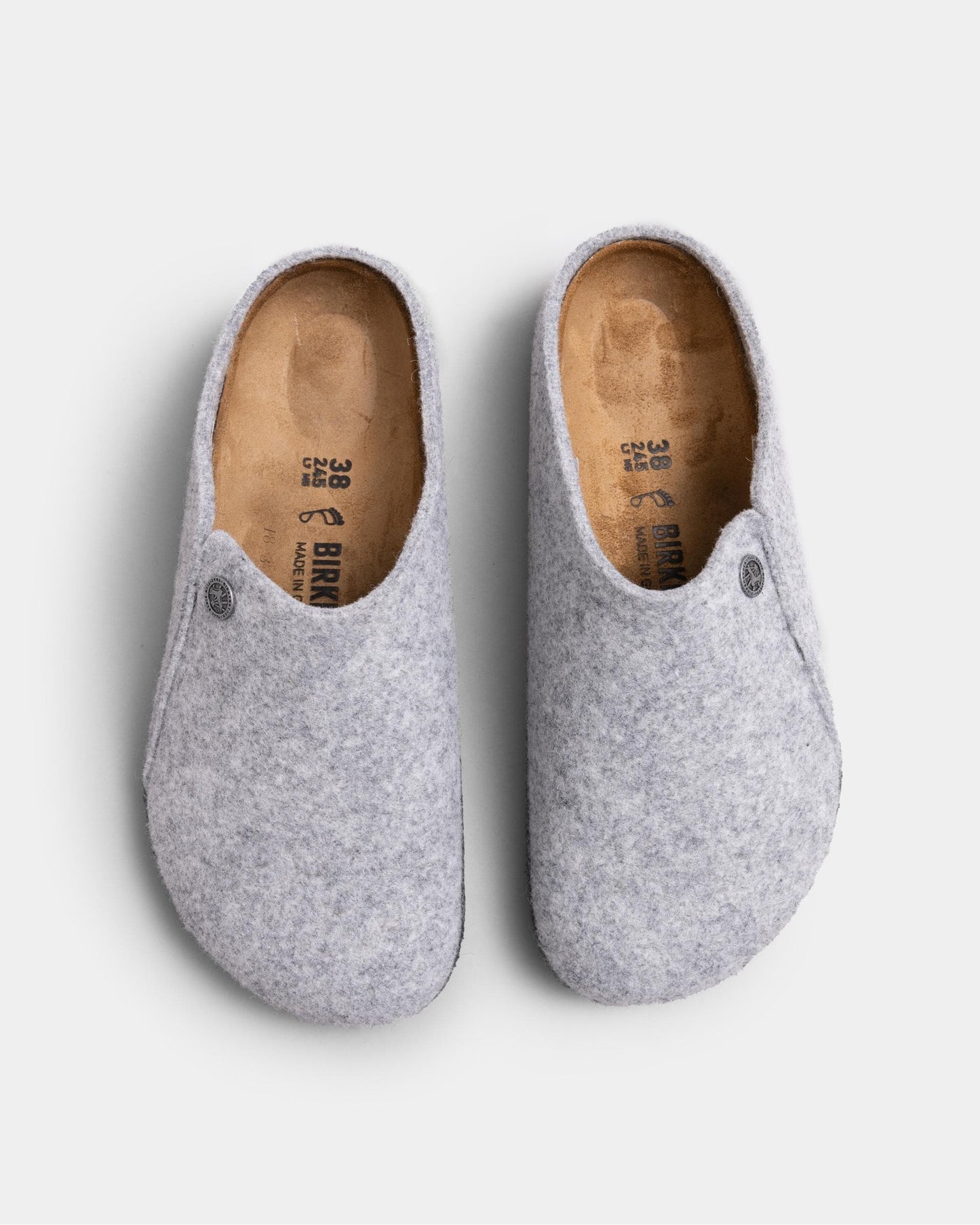 Birkenstock Zermatt Standard Wool Felt Unisex Clogs - Light Gray