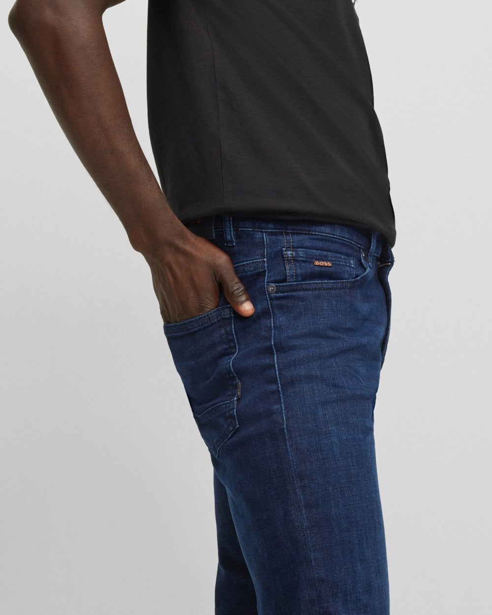BOSS Orange BOSS Orange Delaware Mens Slim-Fit Jeans in Blue Super-Stretch Denim