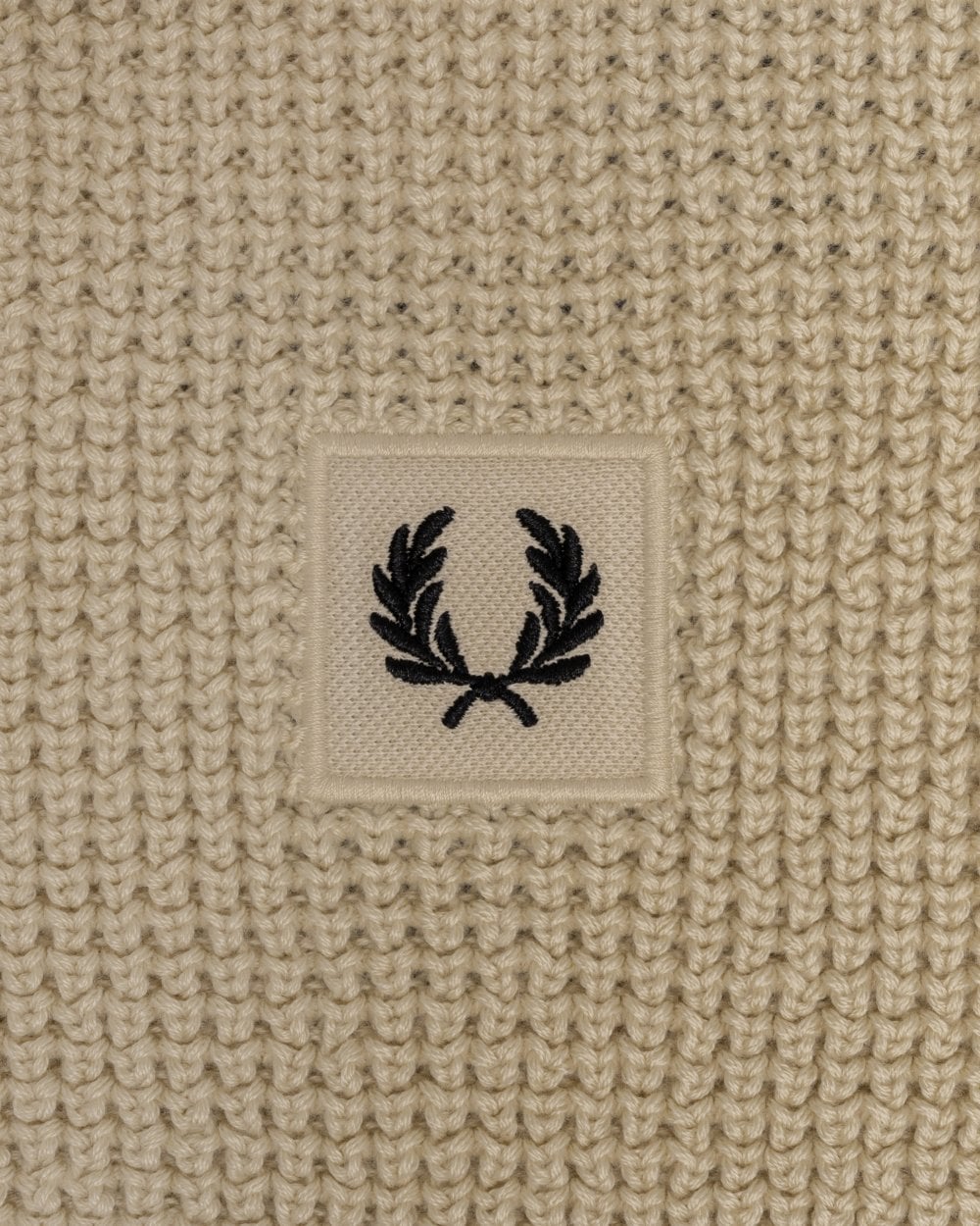 Fred Perry Mens Waffle Knit Patch Brand Rib Scarf
