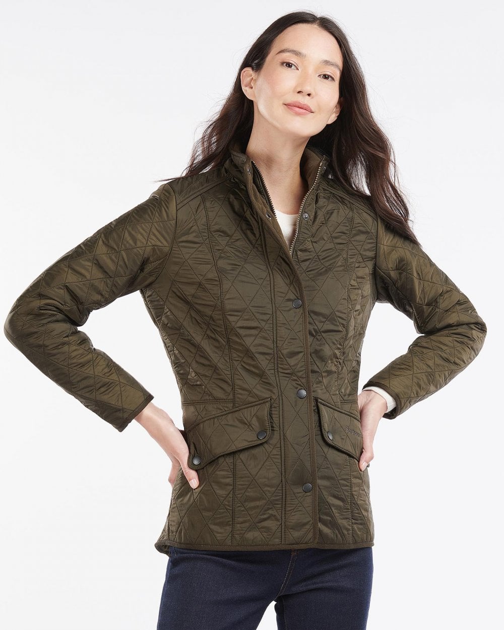 Barbour Cavalry Womens Polarquilt Jacket - Dark Olive