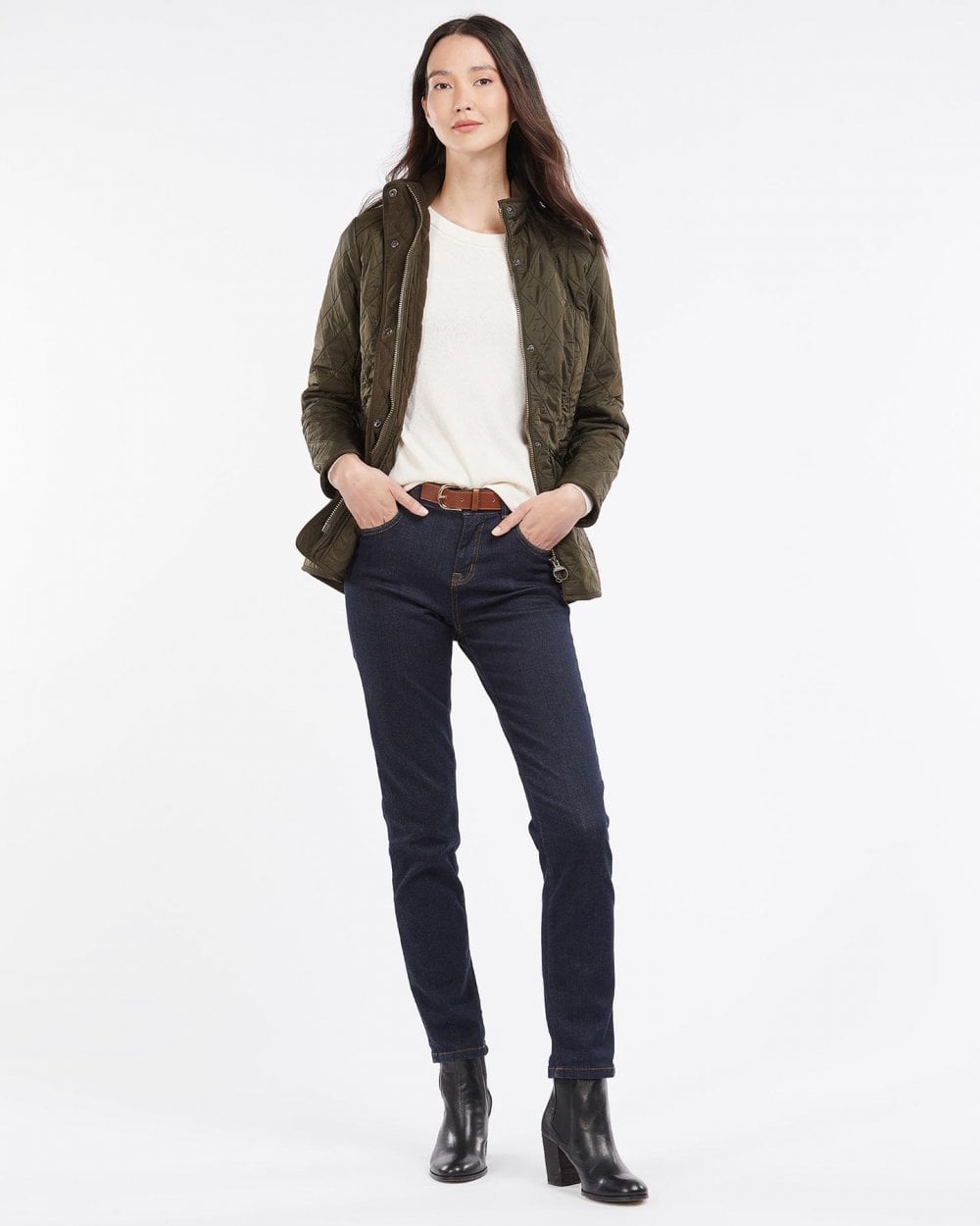 Barbour Cavalry Womens Polarquilt Jacket - Dark Olive