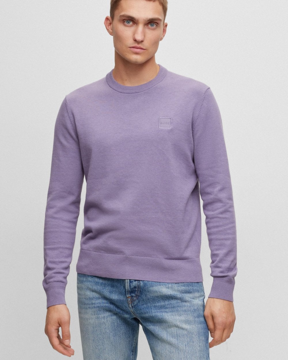 BOSS Orange Kanovano Mens Cotton-Cashmere Crew Neck Sweater