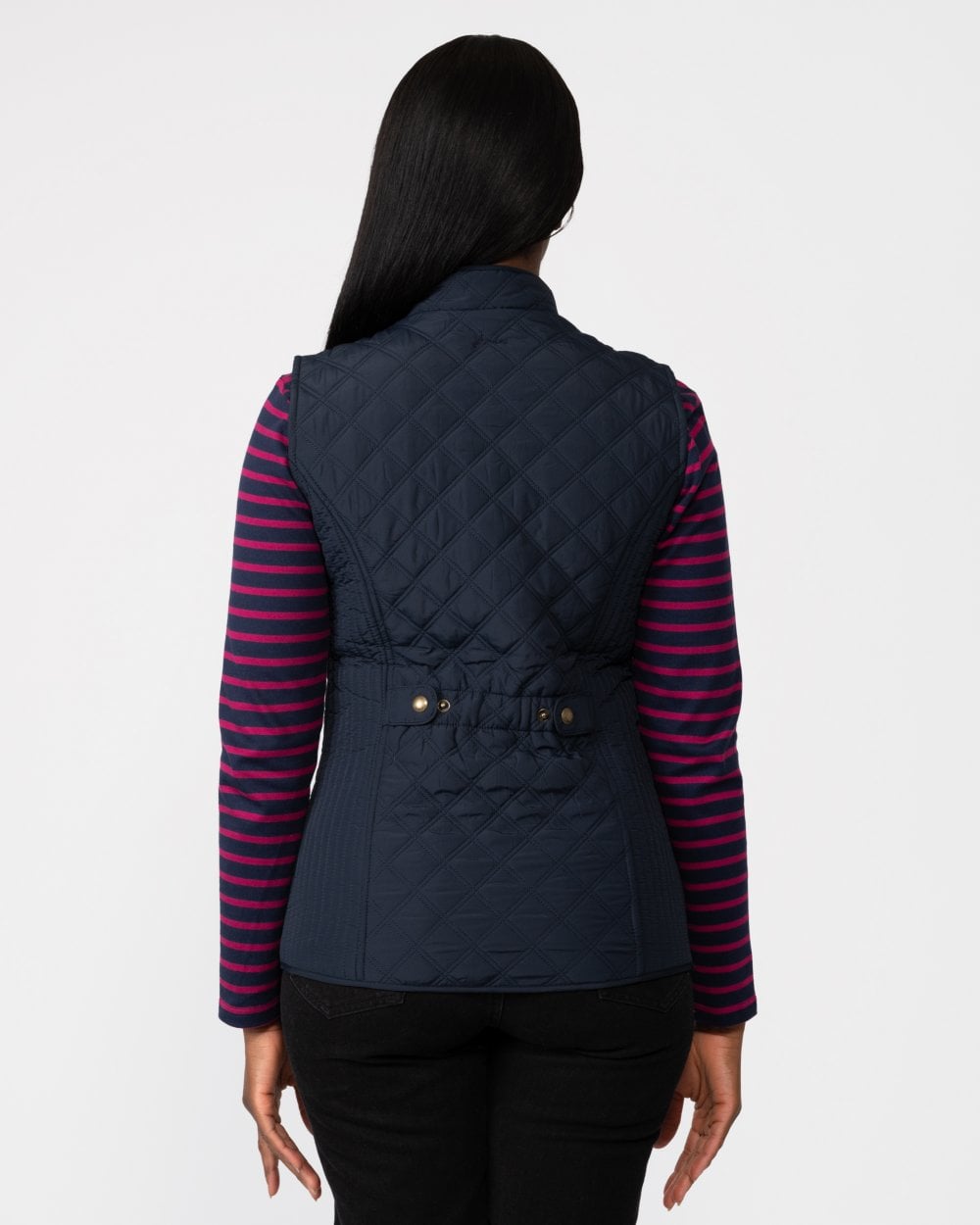 Joules Minx Womens Diamond Quilt Gilet - Dark Navy