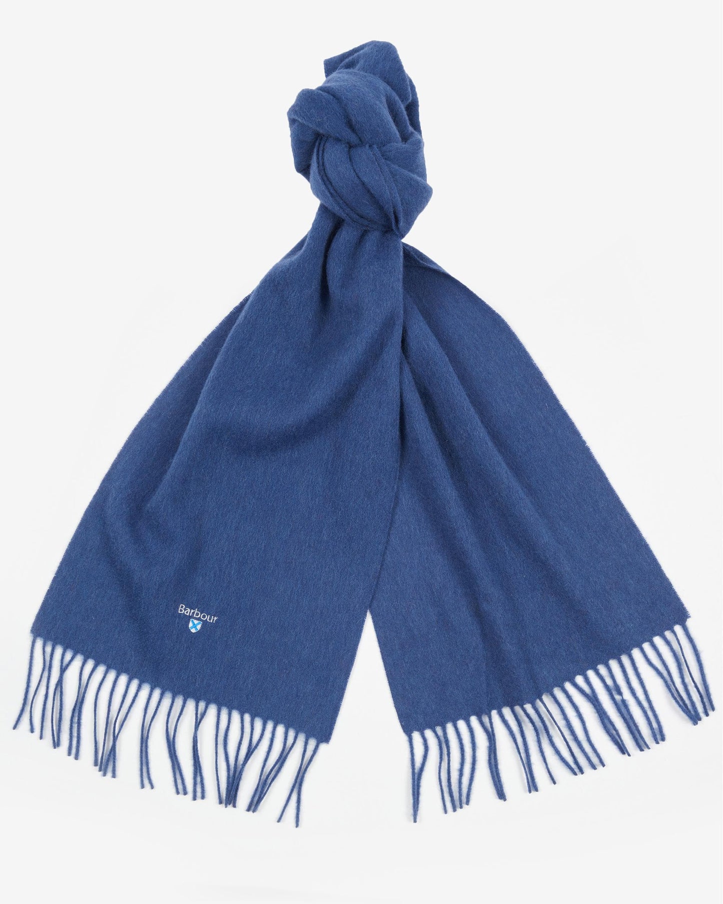 Barbour Unisex Plain Lambswool Scarf - True Navy