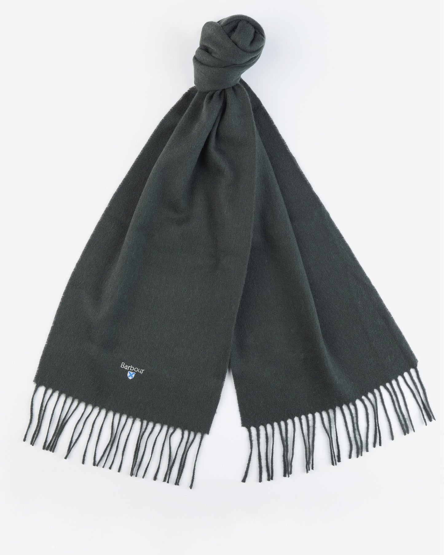 Barbour Unisex Plain Lambswool Scarf - Forest Green