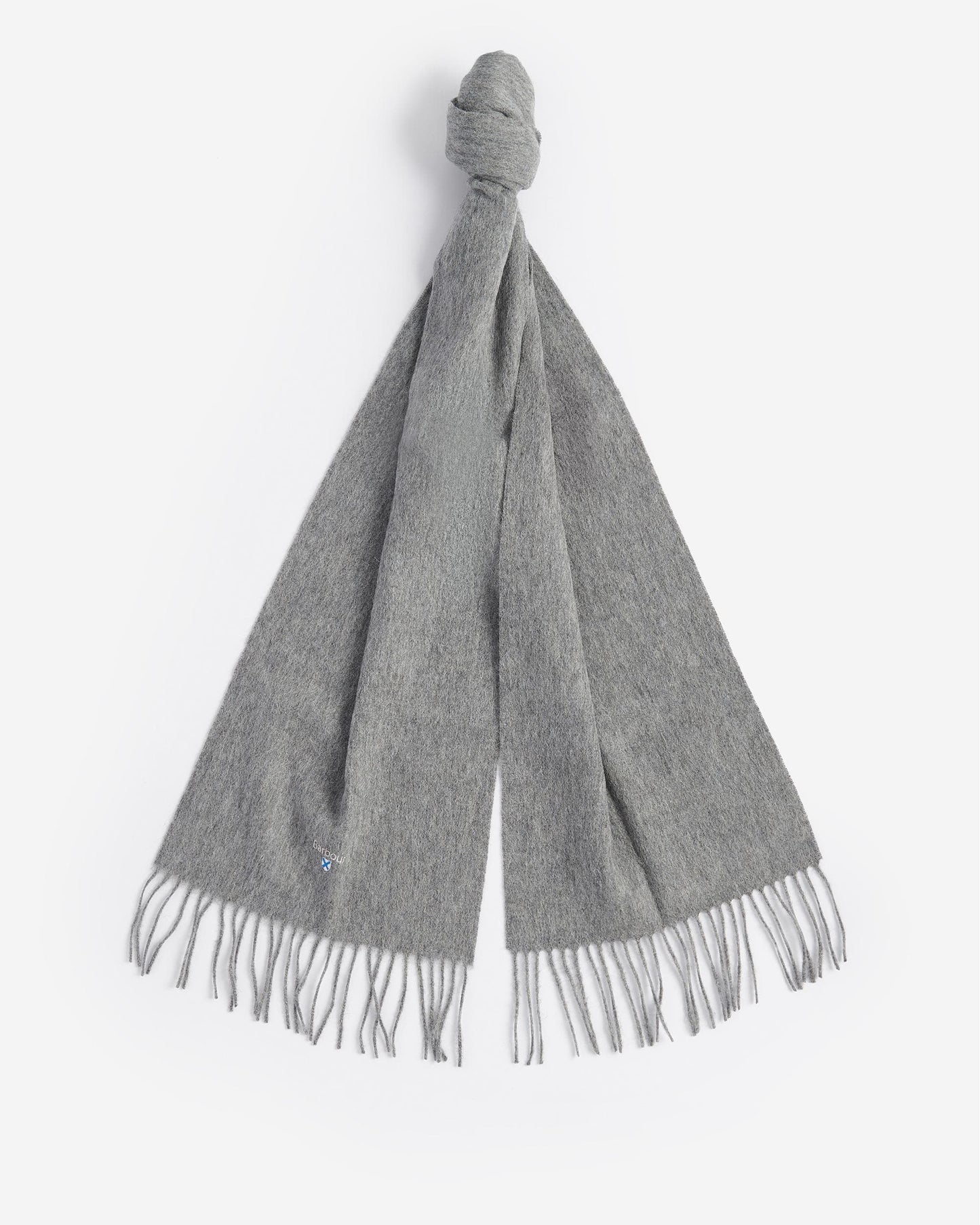 Barbour Unisex Plain Lambswool Scarf - Light Grey Marl