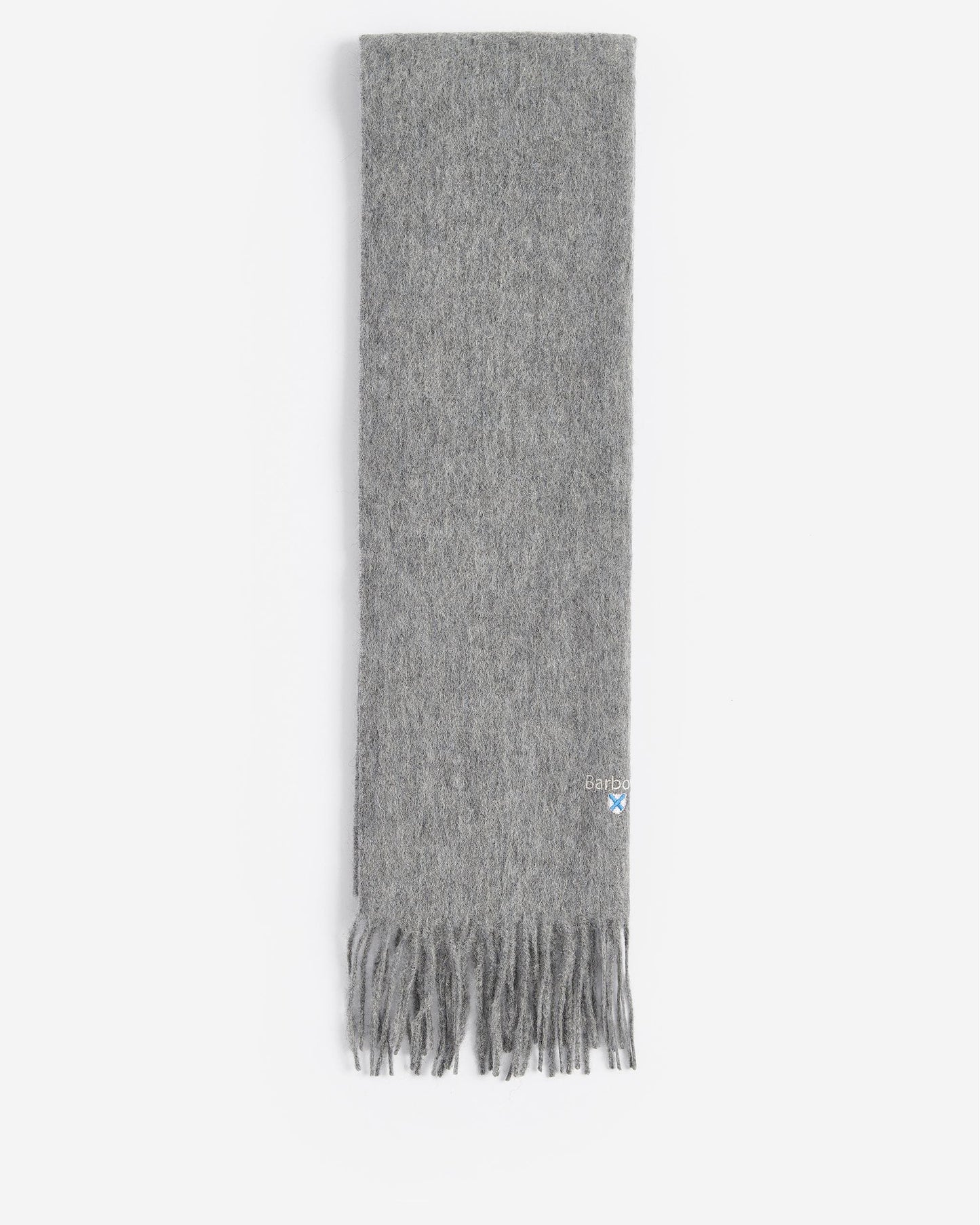 Barbour Unisex Plain Lambswool Scarf - Light Grey Marl