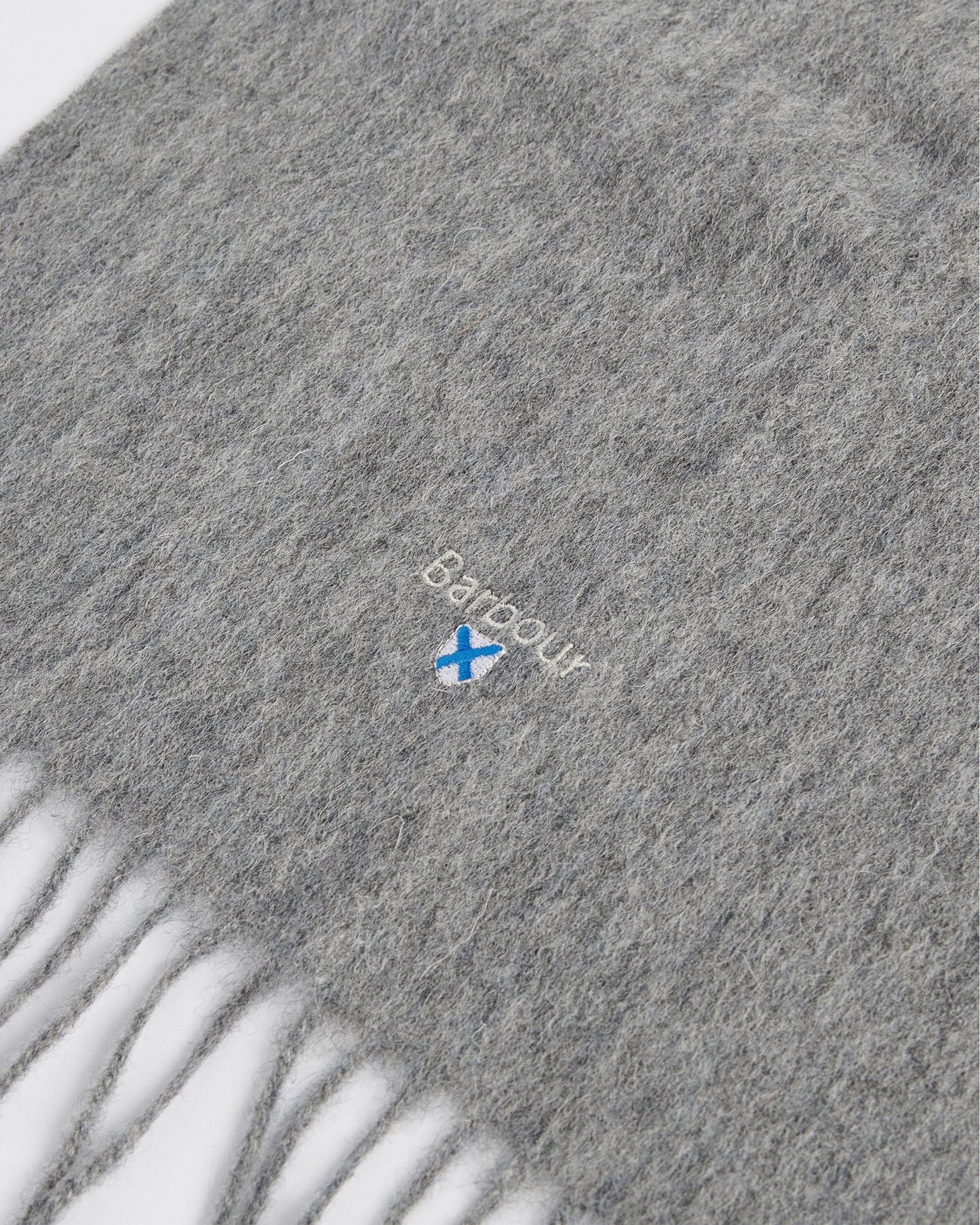 Barbour Unisex Plain Lambswool Scarf - Light Grey Marl