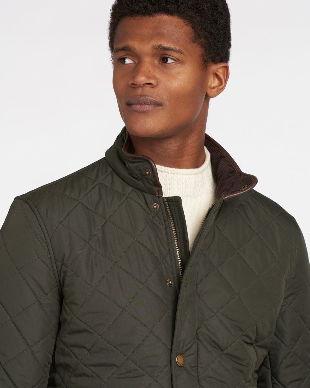 Barbour Powell Mens Quilted Jacket - Sage