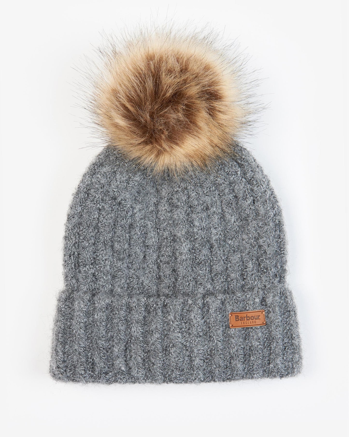 Barbour Saltburn Beanie & Tartan Scarf Set - Grey Rose