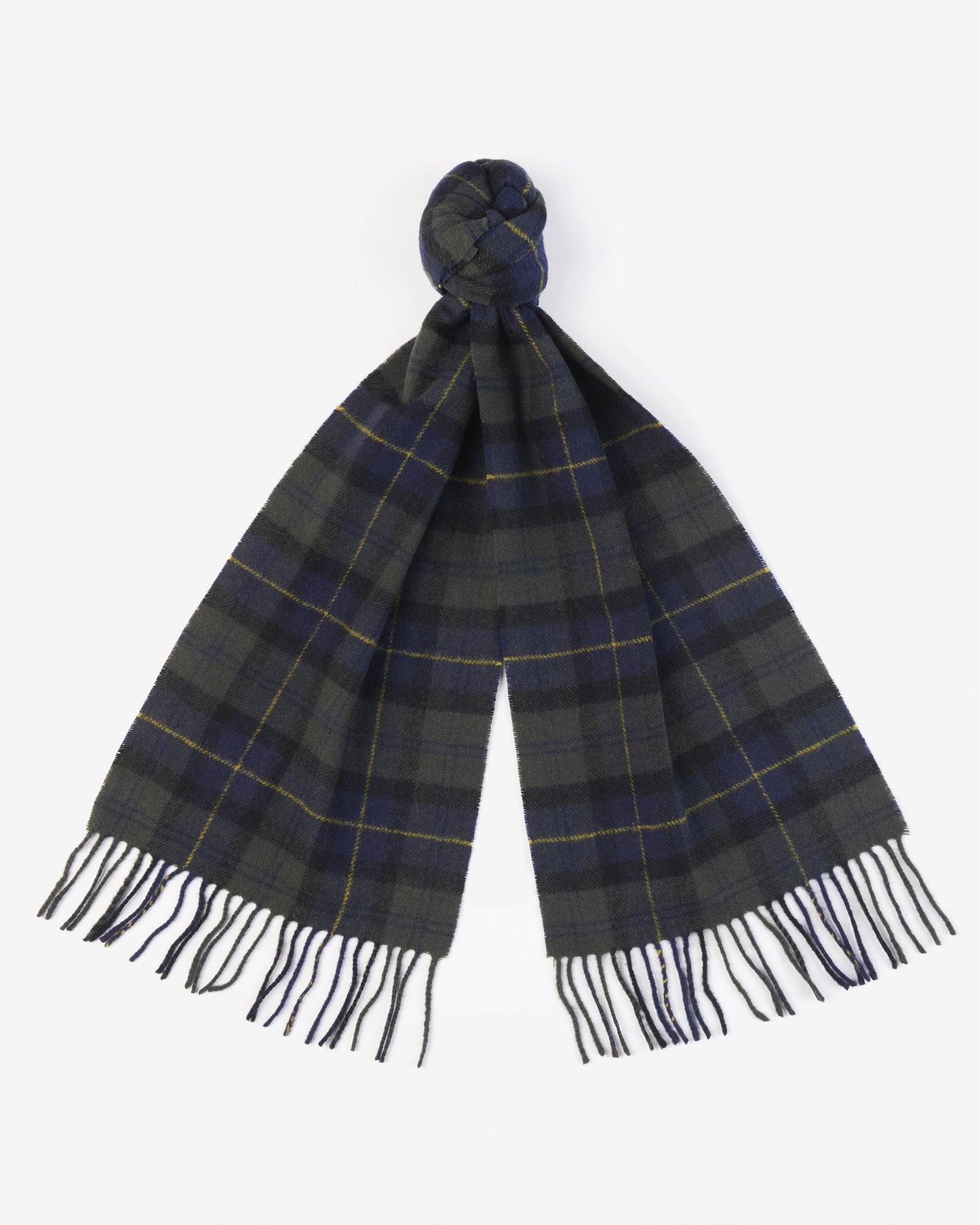Barbour Tartan Unisex Lambswool Scarf - Olive Night