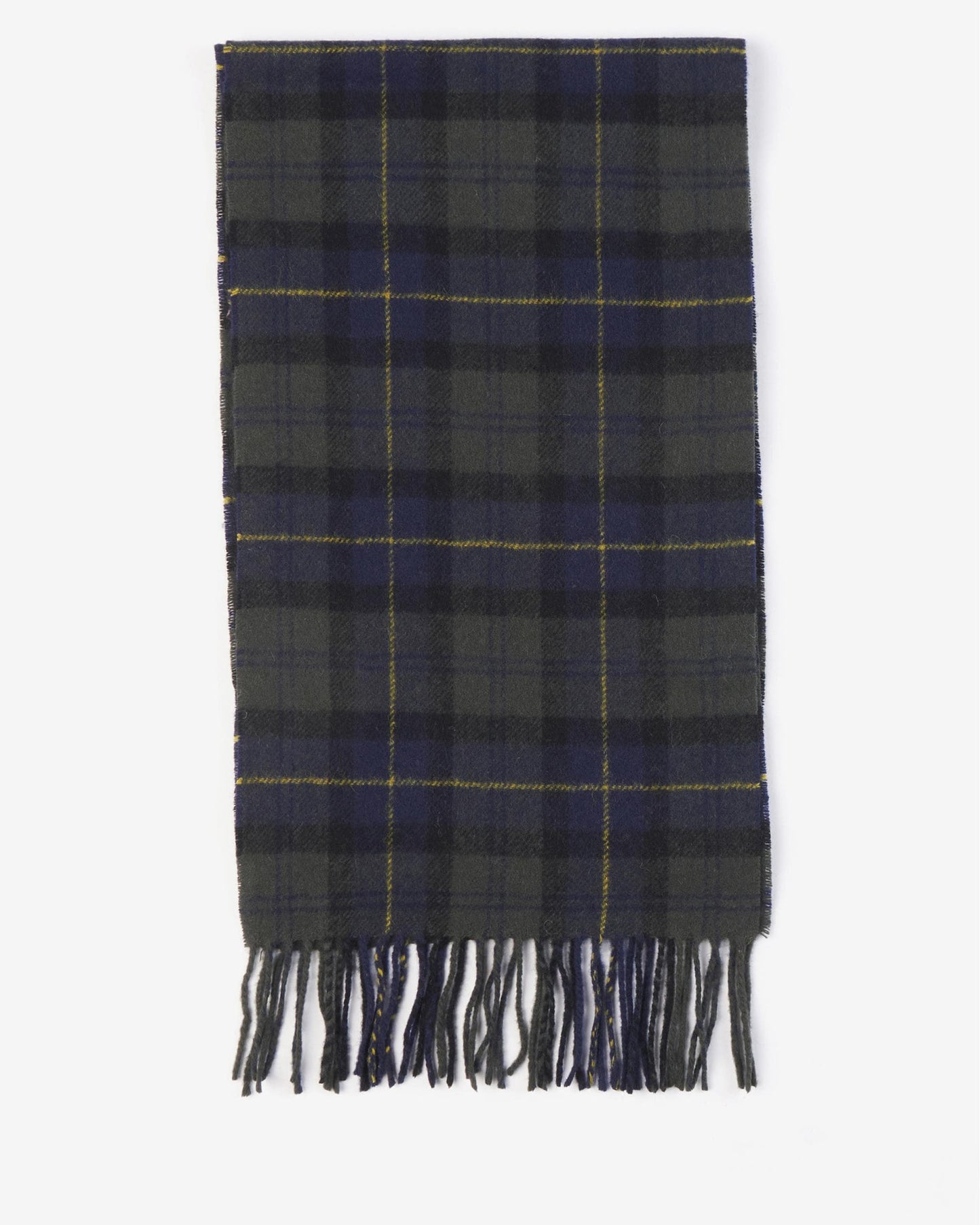 Barbour Tartan Unisex Lambswool Scarf - Olive Night