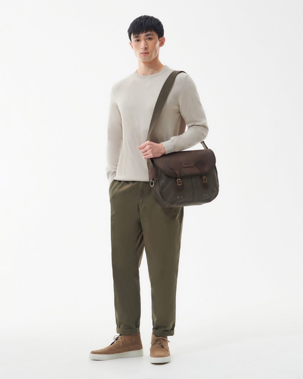 Barbour Wax Leather Unisex Tarras Bag