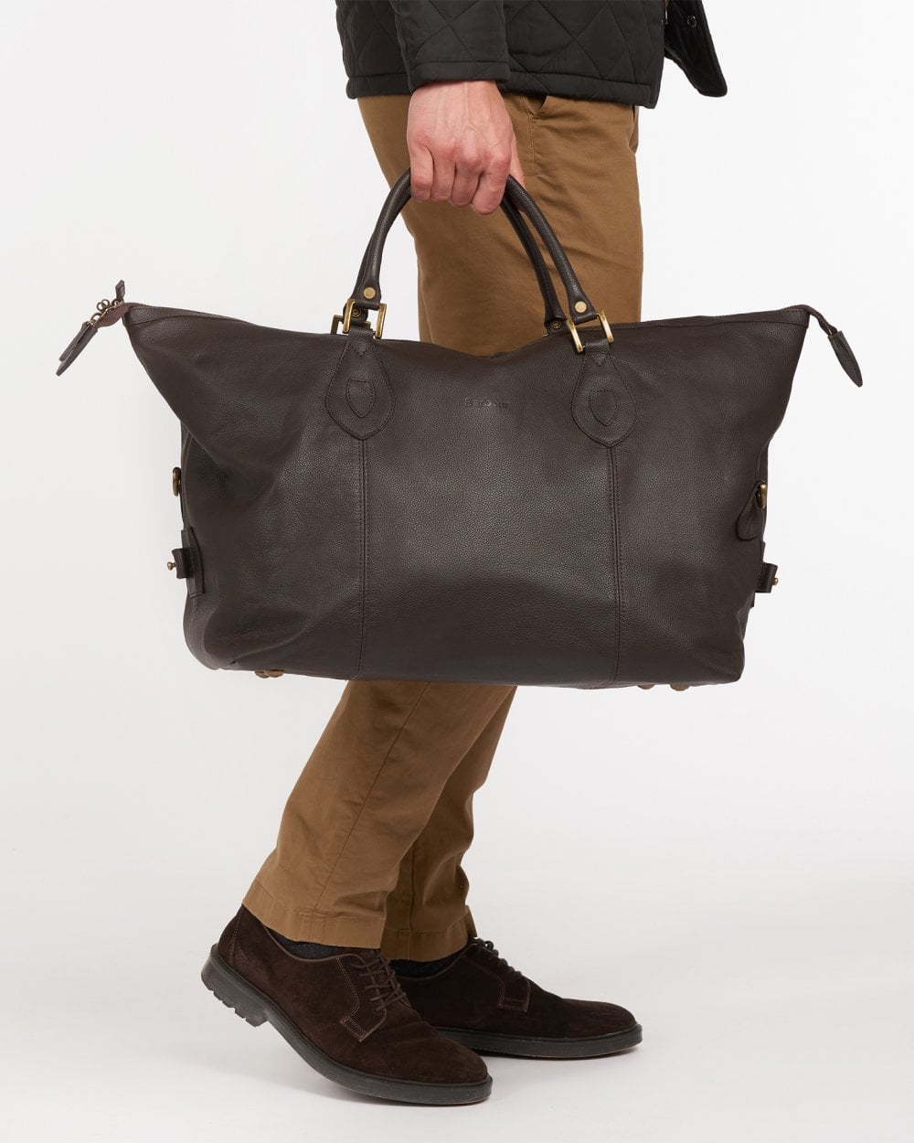 Barbour Leather Medium Unisex Travel Holdall