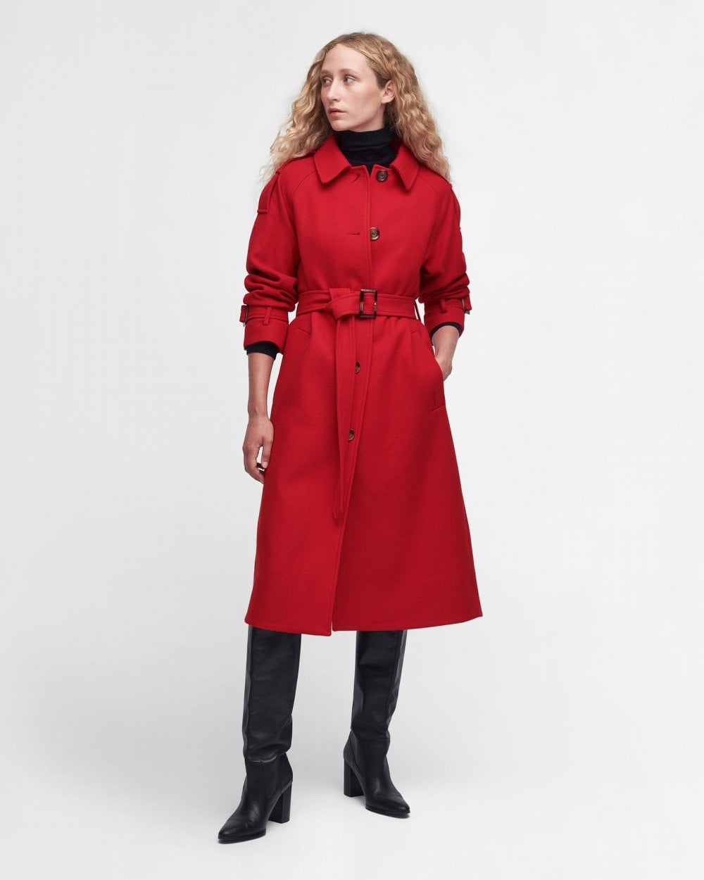 Barbour Alberta Womens Wool Trench Coat