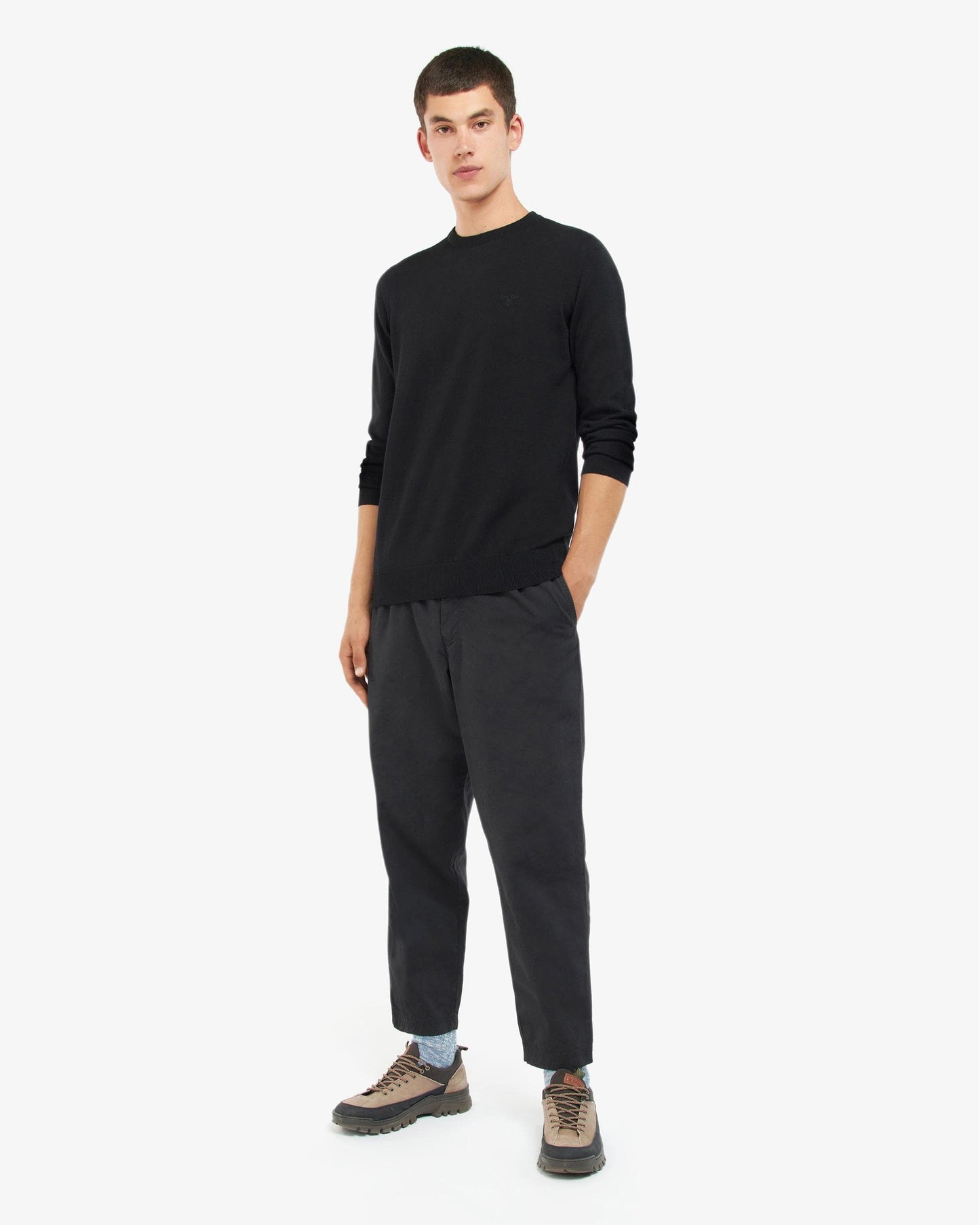 Barbour Pima Cotton Mens Crew Sweatshirt - Black BK31