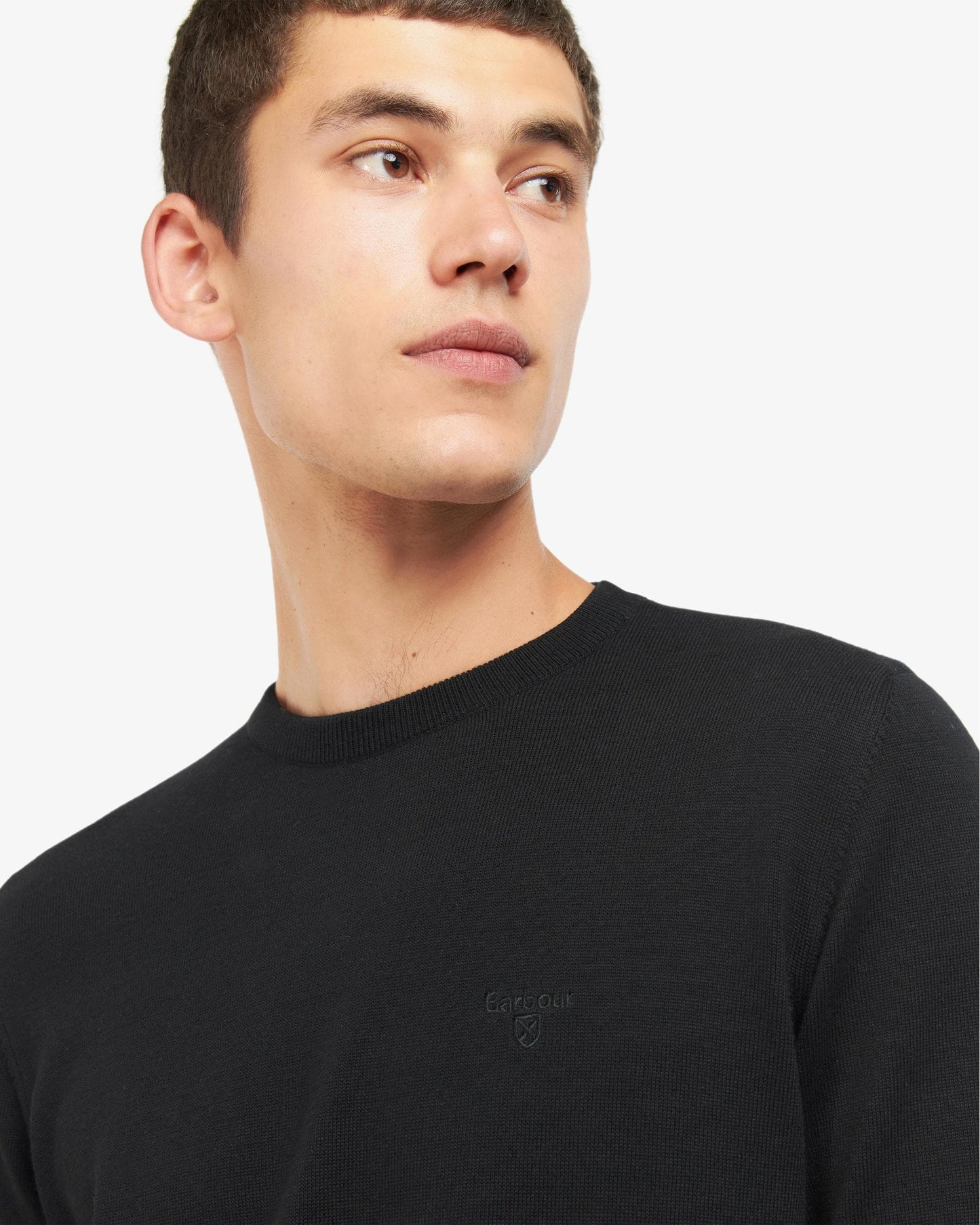 Barbour Pima Cotton Mens Crew Sweatshirt - Black BK31
