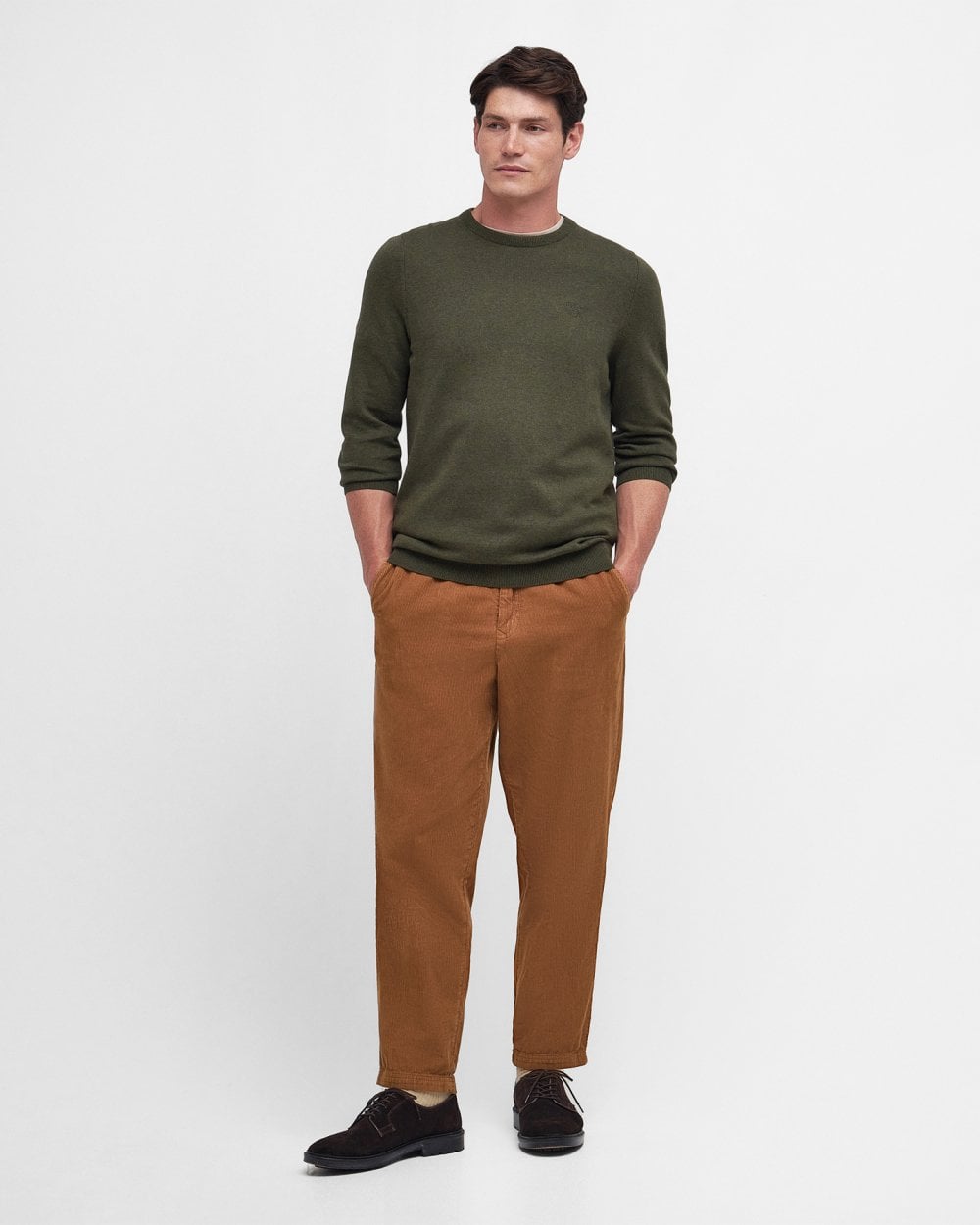 Barbour Pima Cotton Mens Crew Sweatshirt - Dusty Olive