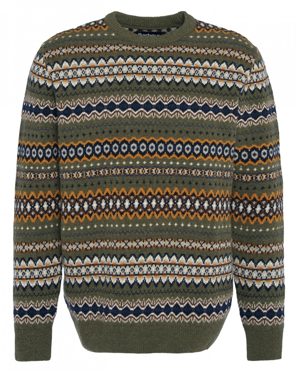 Barbour Case Fairisle Mens Jumper - Willow Green