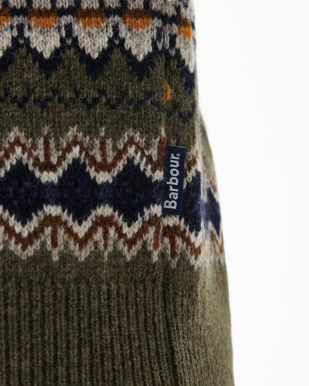 Barbour Case Fairisle Mens Jumper - Willow Green