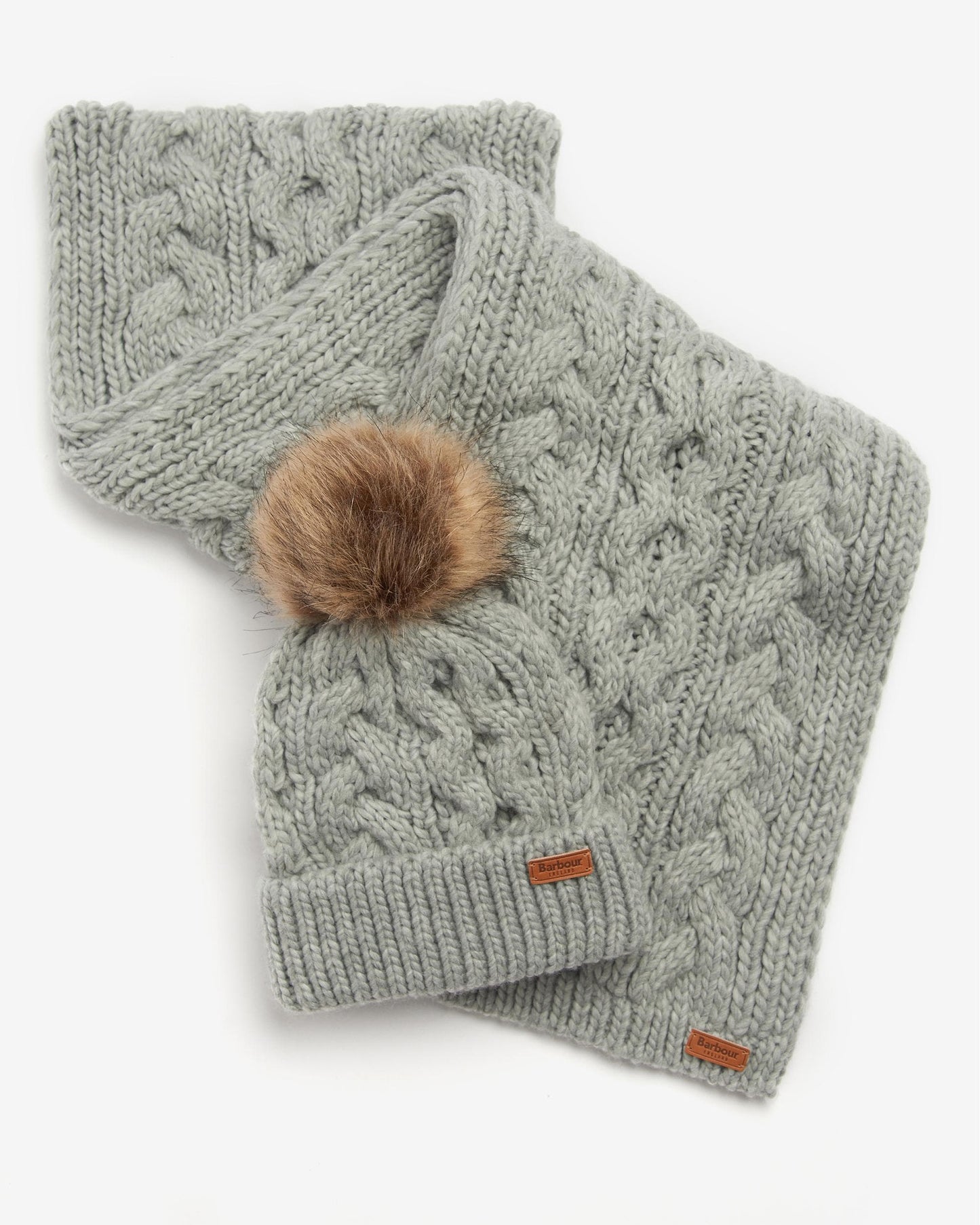 Barbour Penshaw Womens Beanie/Scarf - Grey